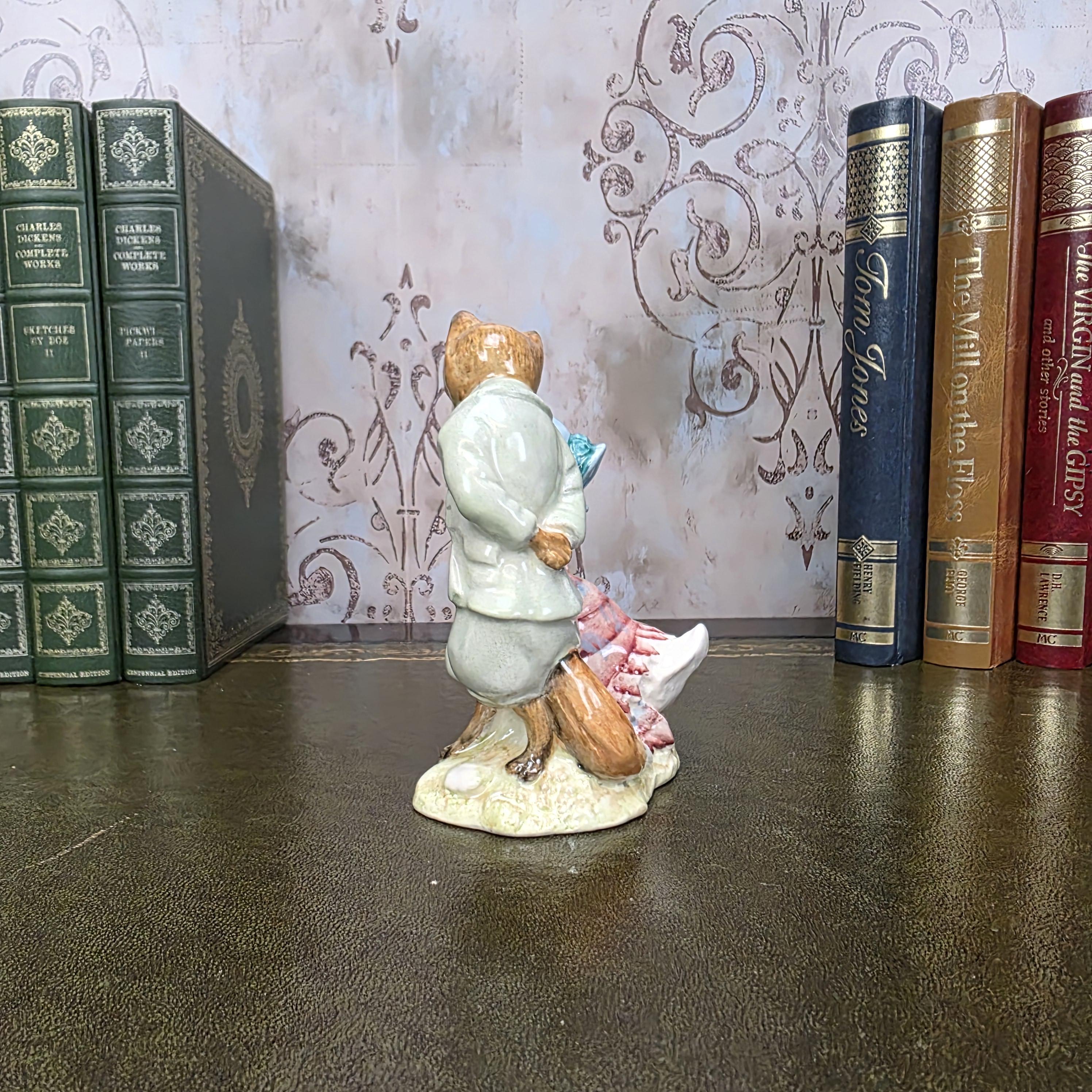 Royal Albert Jemima Puddleduck with Foxy Whiskered Gentleman Figurine | 1989 Bone China Figure