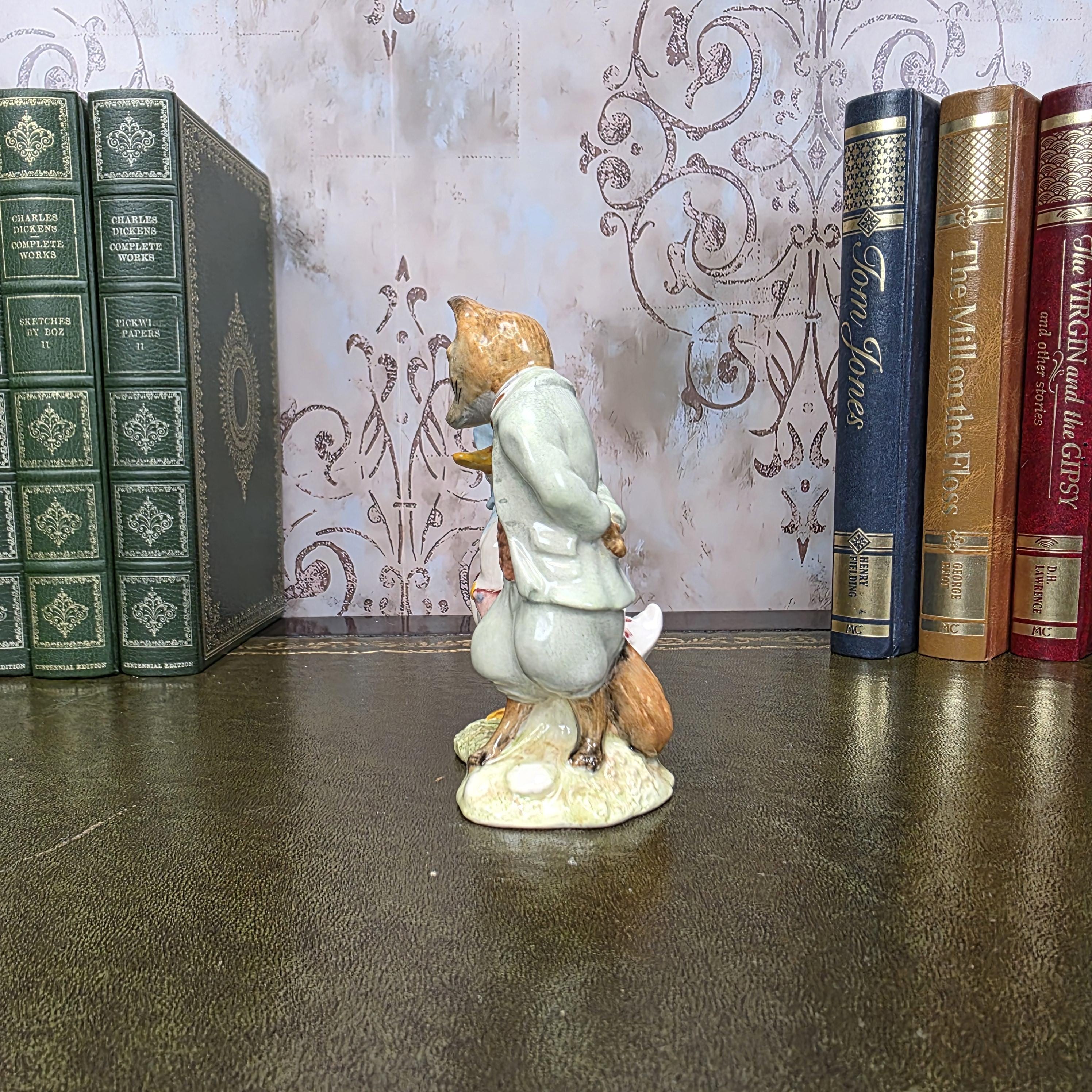 Royal Albert Jemima Puddleduck with Foxy Whiskered Gentleman Figurine | 1989 Bone China Figure