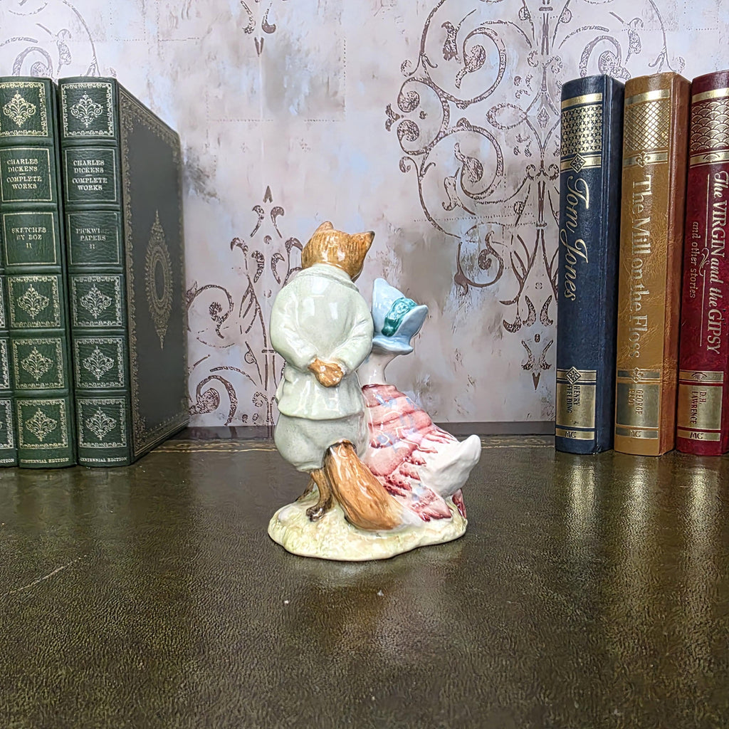 Royal Albert Jemima Puddleduck with Foxy Whiskered Gentleman Figurine | 1989 Bone China Figure