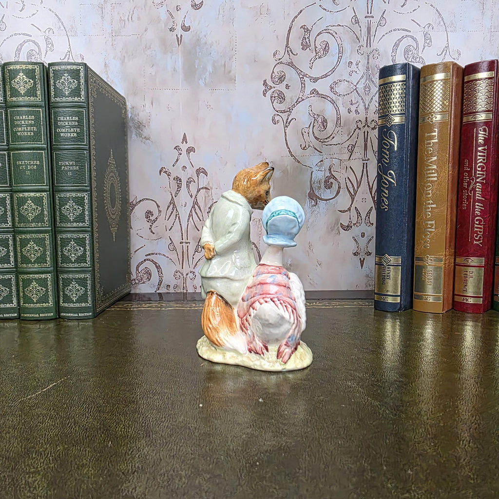Royal Albert Jemima Puddleduck with Foxy Whiskered Gentleman Figurine | 1989 Bone China Figure