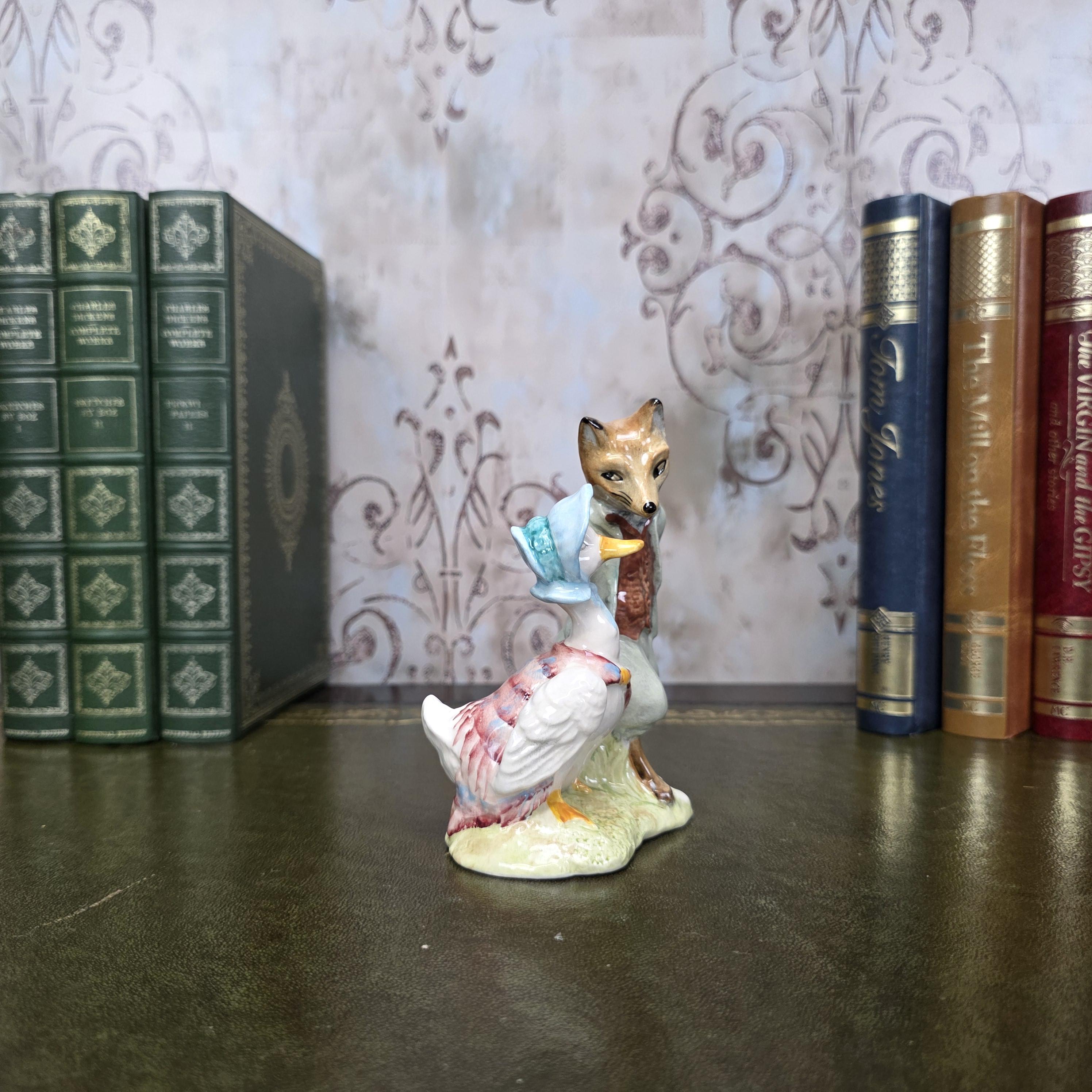 Royal Albert Jemima Puddleduck with Foxy Whiskered Gentleman Figurine | 1989 Bone China Figure