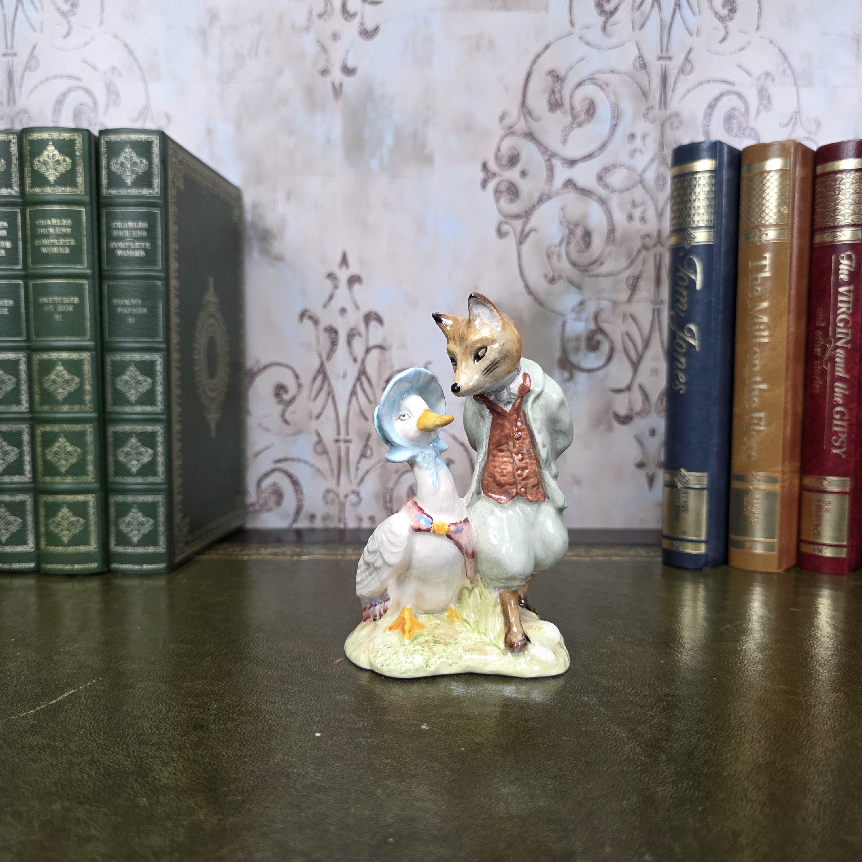 Royal Albert Jemima Puddleduck with Foxy Whiskered Gentleman Figurine | 1989 Bone China Figure