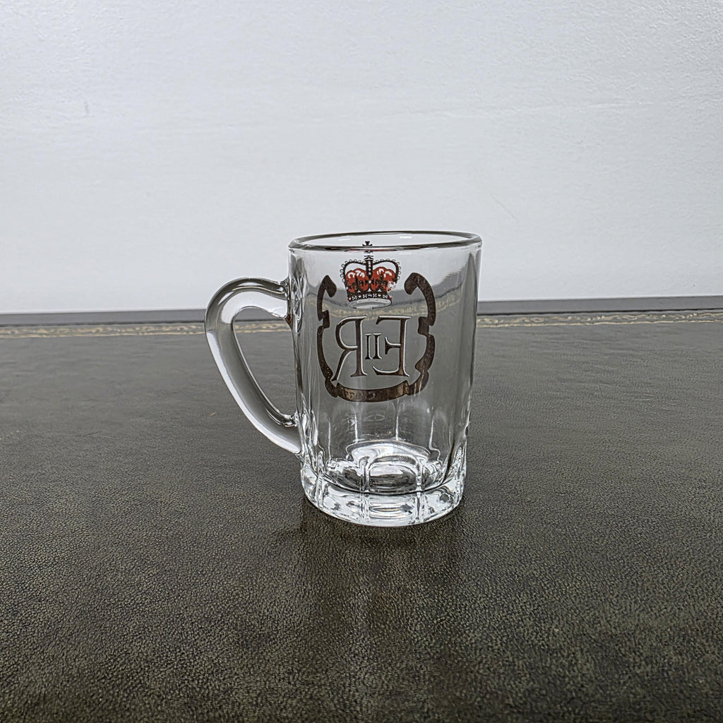 Vintage Queen Elizabeth II Silver Jubilee Glass Mug 1977 Commemorative Espresso Cup 1952-1977