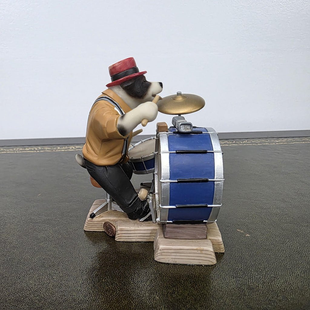 Doggie People Drummer Figurine DP141 Stomping Jackie Russell The Crazy Dog Ragtime Band Vintage