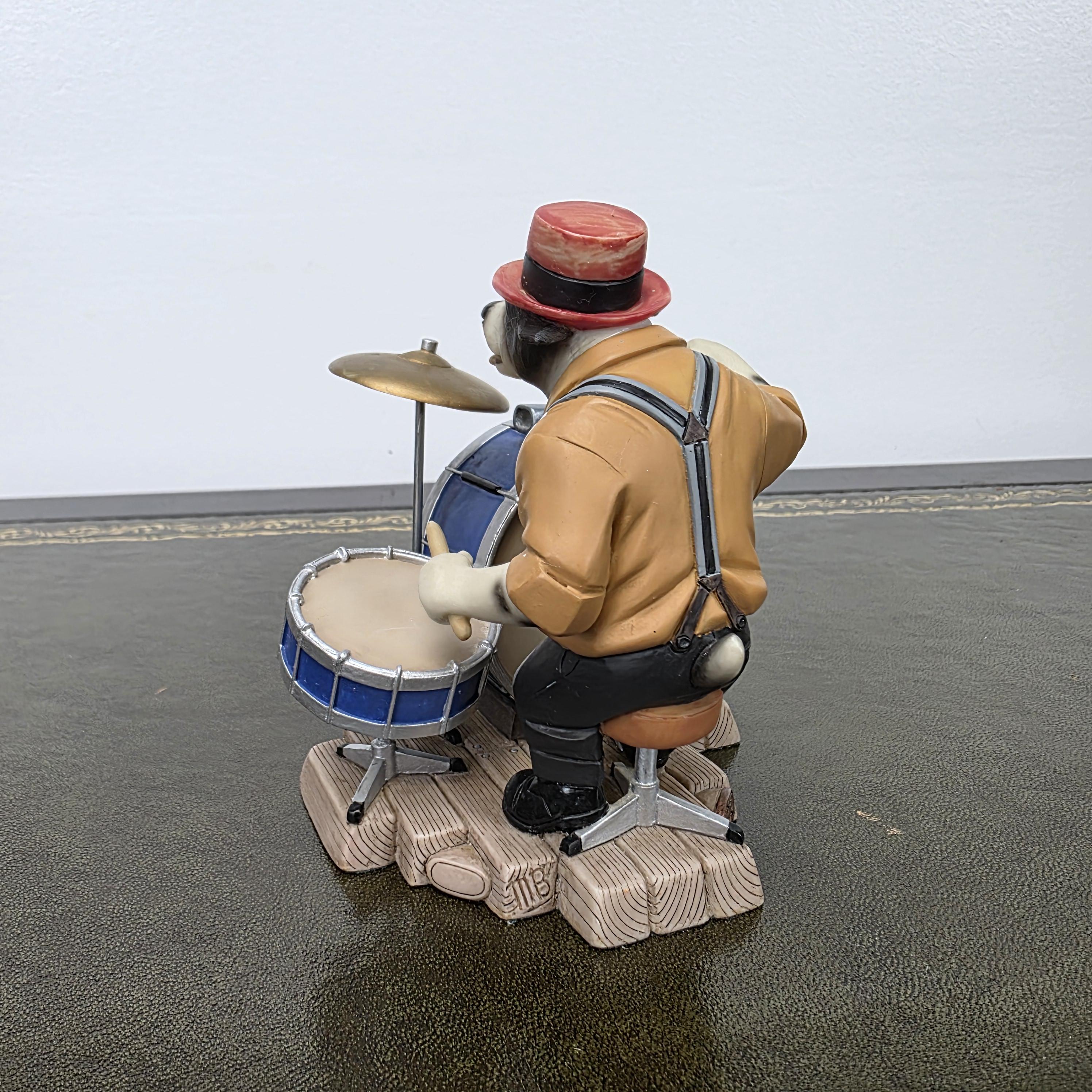 Doggie People Drummer Figurine DP141 Stomping Jackie Russell The Crazy Dog Ragtime Band Vintage