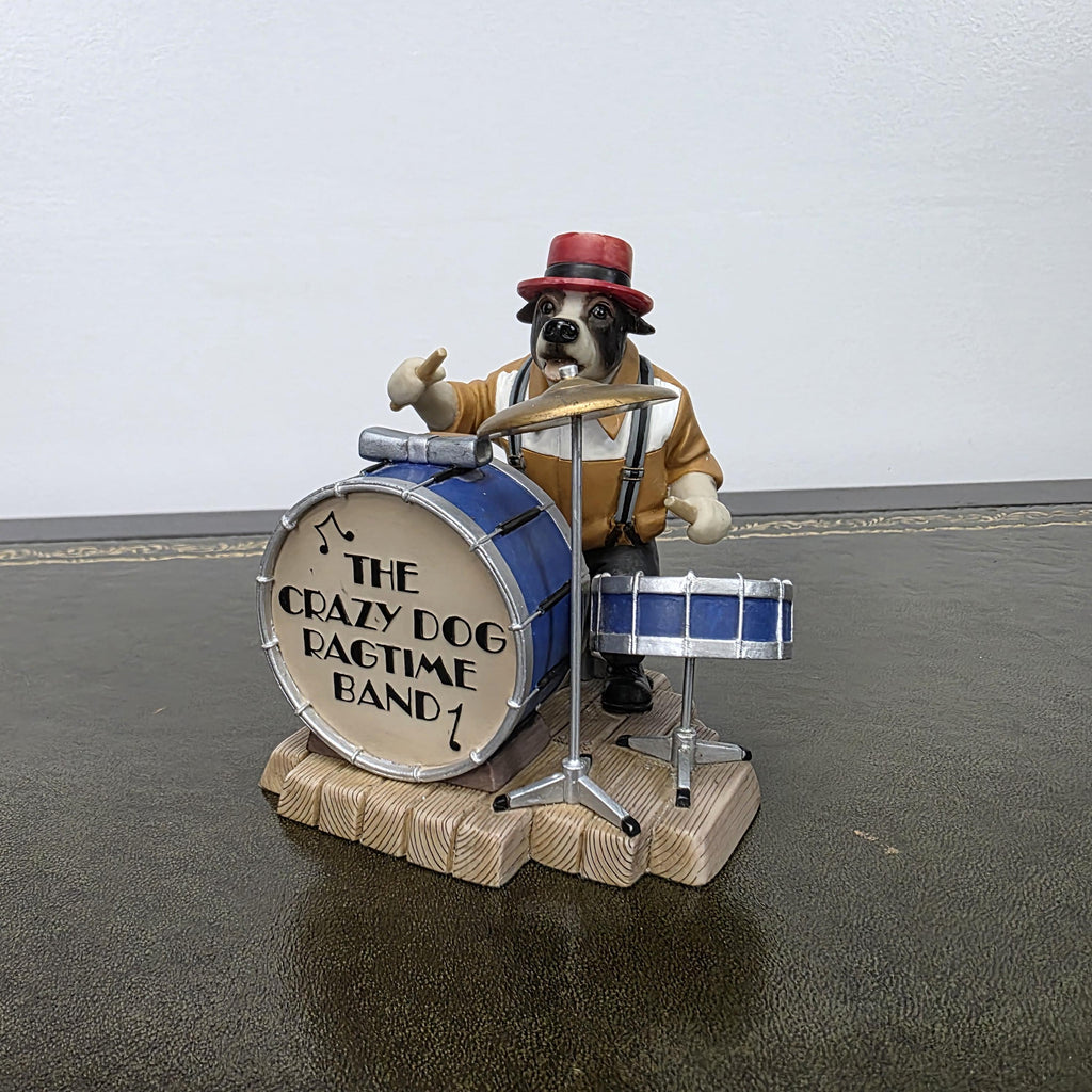 Doggie People Drummer Figurine DP141 Stomping Jackie Russell The Crazy Dog Ragtime Band Vintage