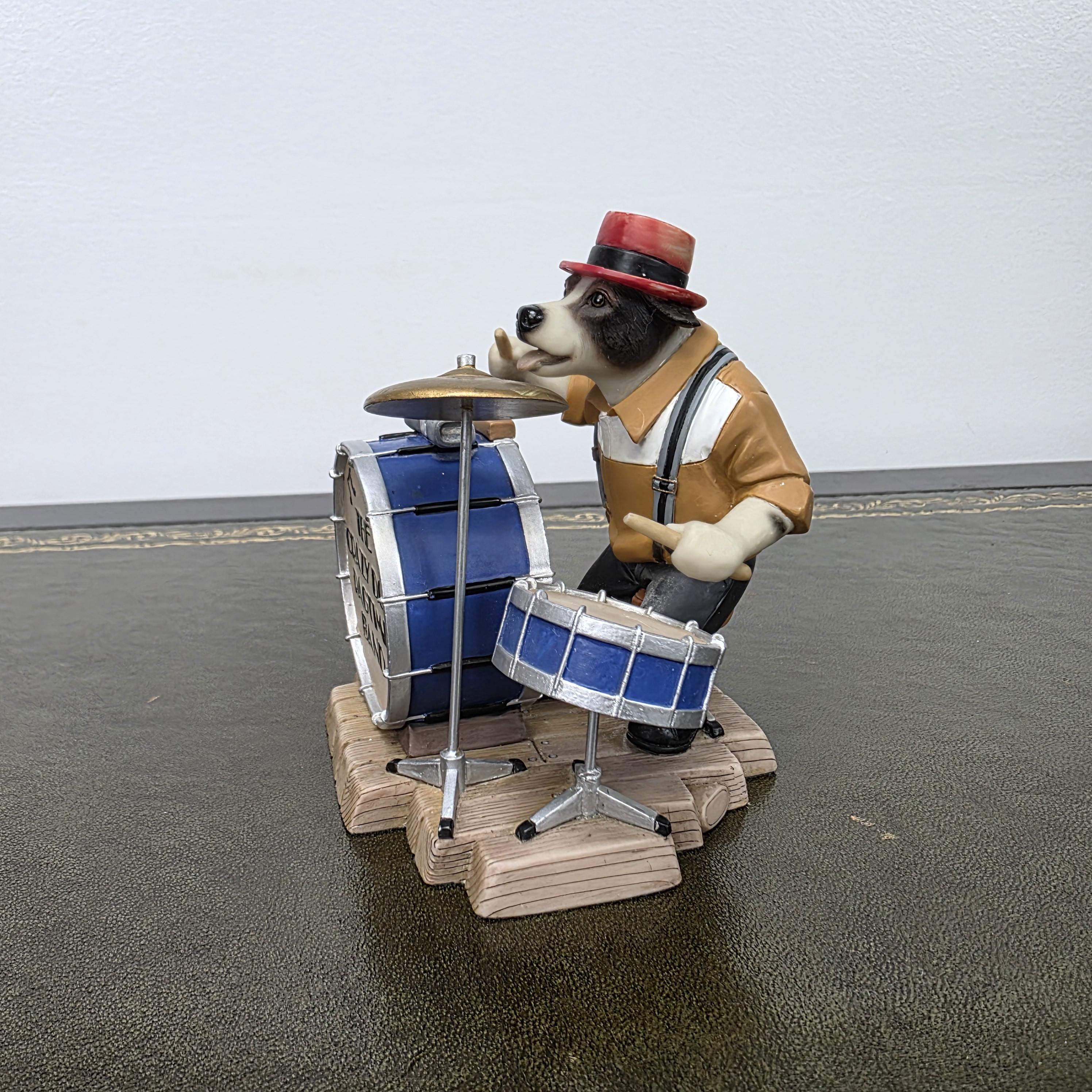 Doggie People Drummer Figurine DP141 Stomping Jackie Russell The Crazy Dog Ragtime Band Vintage