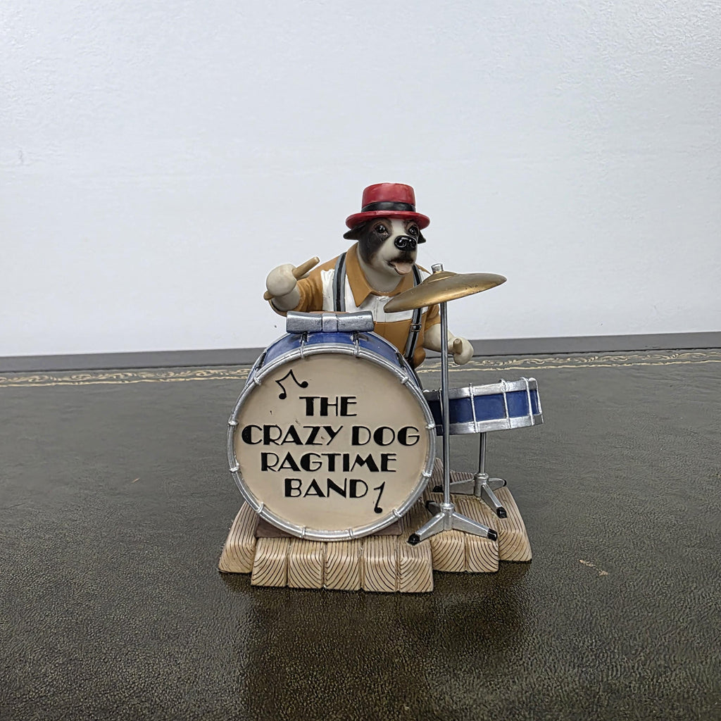 Doggie People Drummer Figurine DP141 Stomping Jackie Russell The Crazy Dog Ragtime Band Vintage