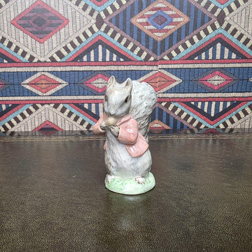 Timmy Tiptoes Bunnykins Figurine Royal Albert Beatrix Potter Porcelain Squirrel Figure Vintage Nursery Collectible