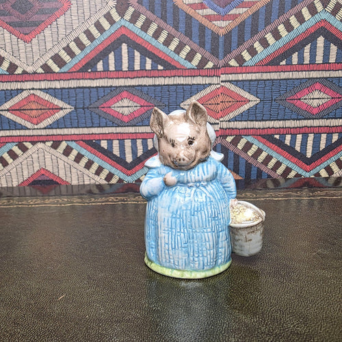 Beatrix Potter Aunt Pettitoes Royal Albert Pig Figurine Vintage English Porcelain Character With Bucket