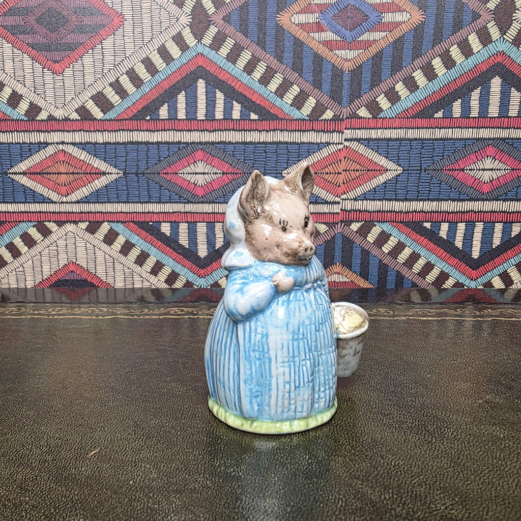 Beatrix Potter Aunt Pettitoes Royal Albert Pig Figurine Vintage English Porcelain Character With Bucket