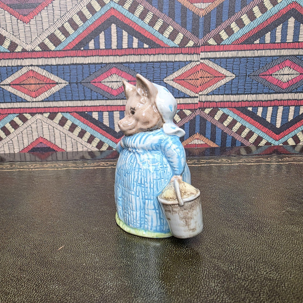 Beatrix Potter Aunt Pettitoes Royal Albert Pig Figurine Vintage English Porcelain Character With Bucket