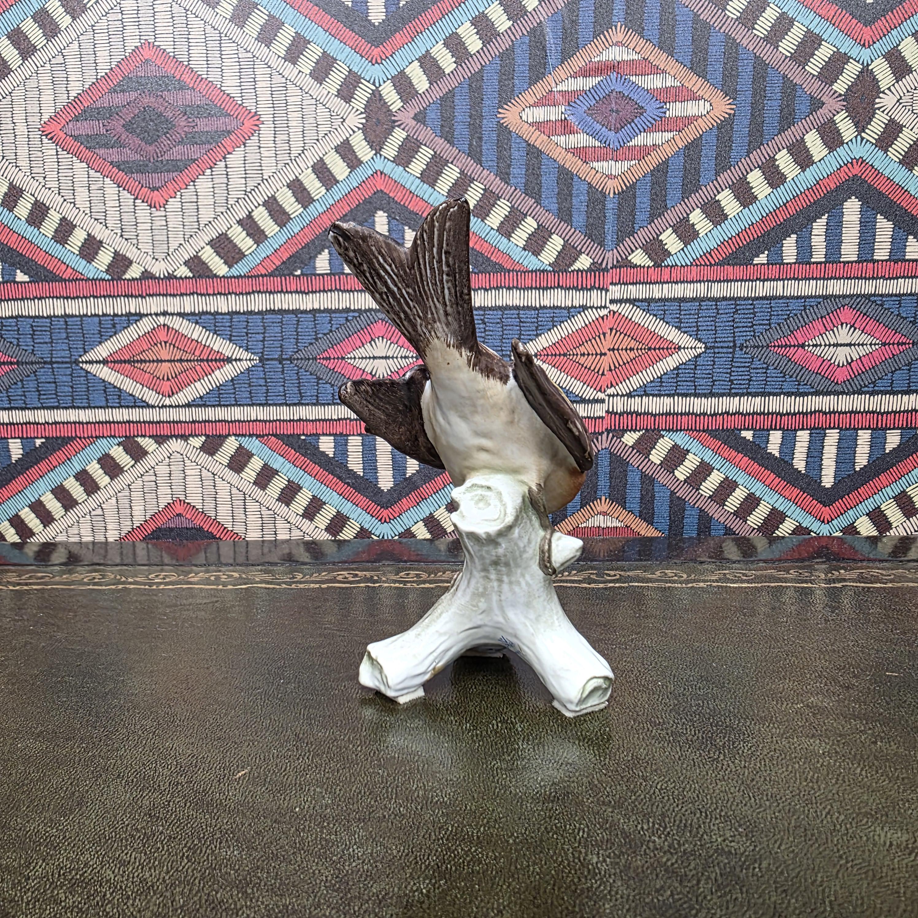 Vintage Goebel Brambling Bird Figurine CV86 West Germany Ceramic On Tree Stump Wildlife Collectors