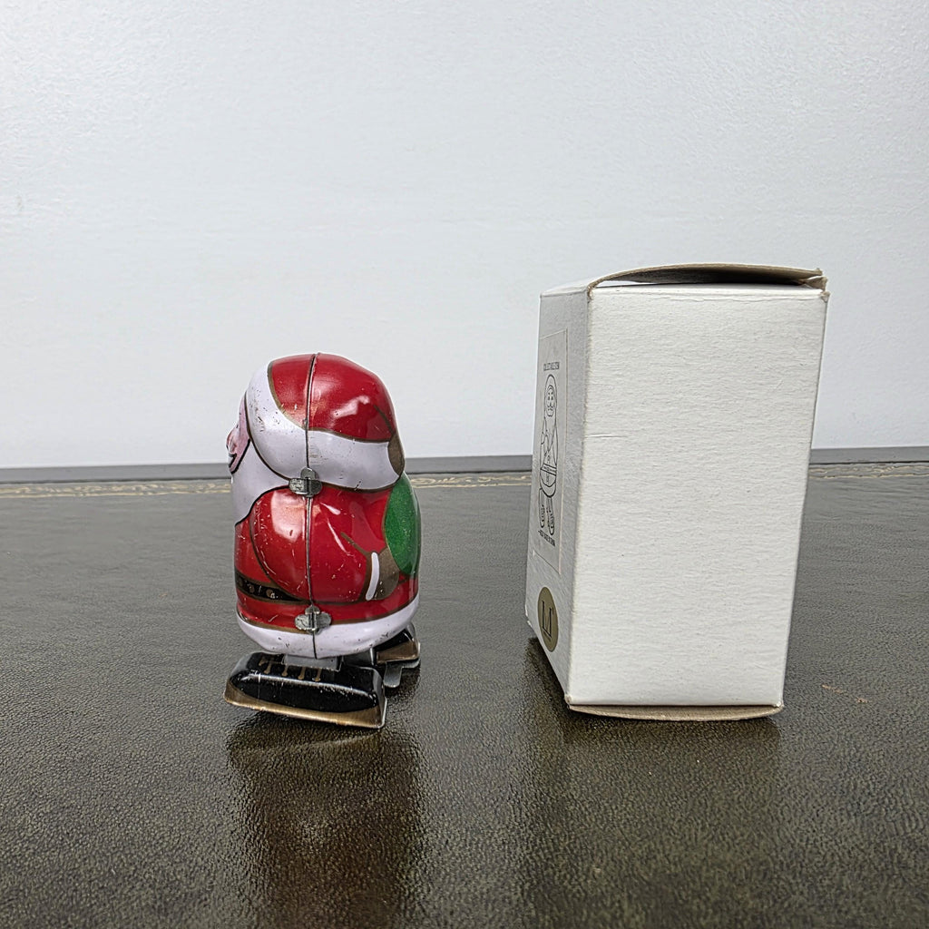 Vintage Metal King Wind Up Santa Toy | Clockwork Walking Figure, Boxed Collectible
