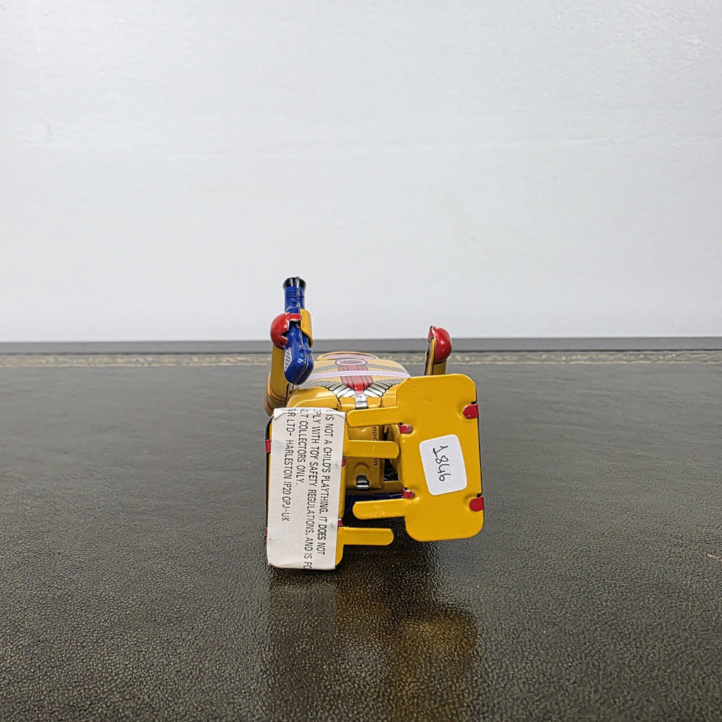 Vintage Wind Up Robot MS297 Yellow Tin Toy | Boxed Collectible Space Figure | 1980s China
