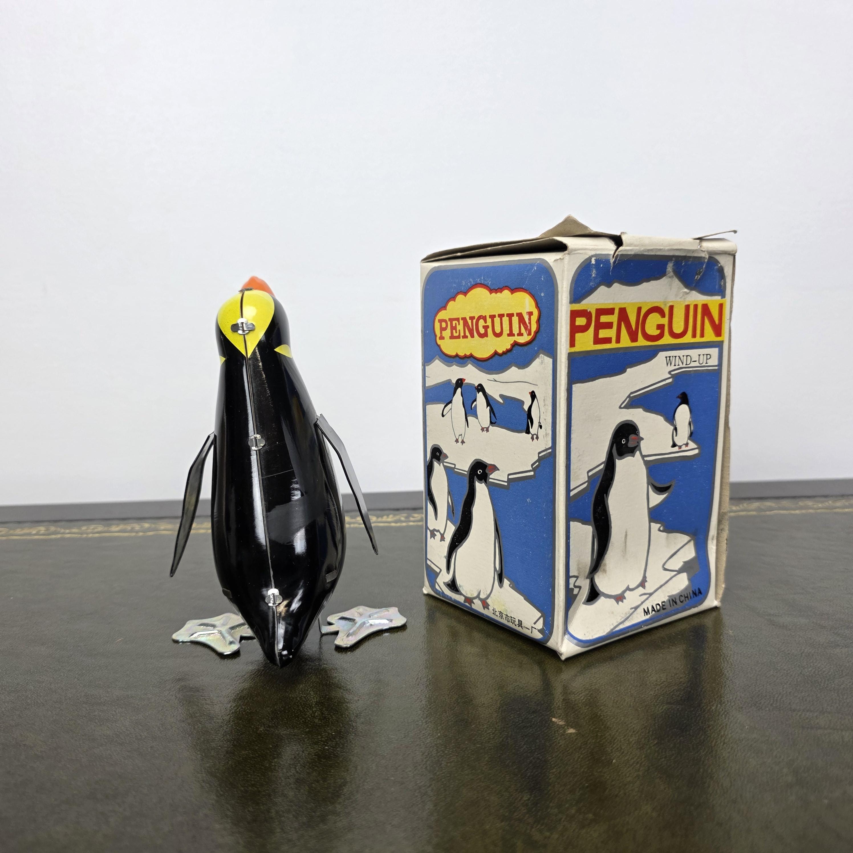 Vintage Wind Up Penguin Tin Toy | Boxed Collectable Display Piece | Made in China 1980s