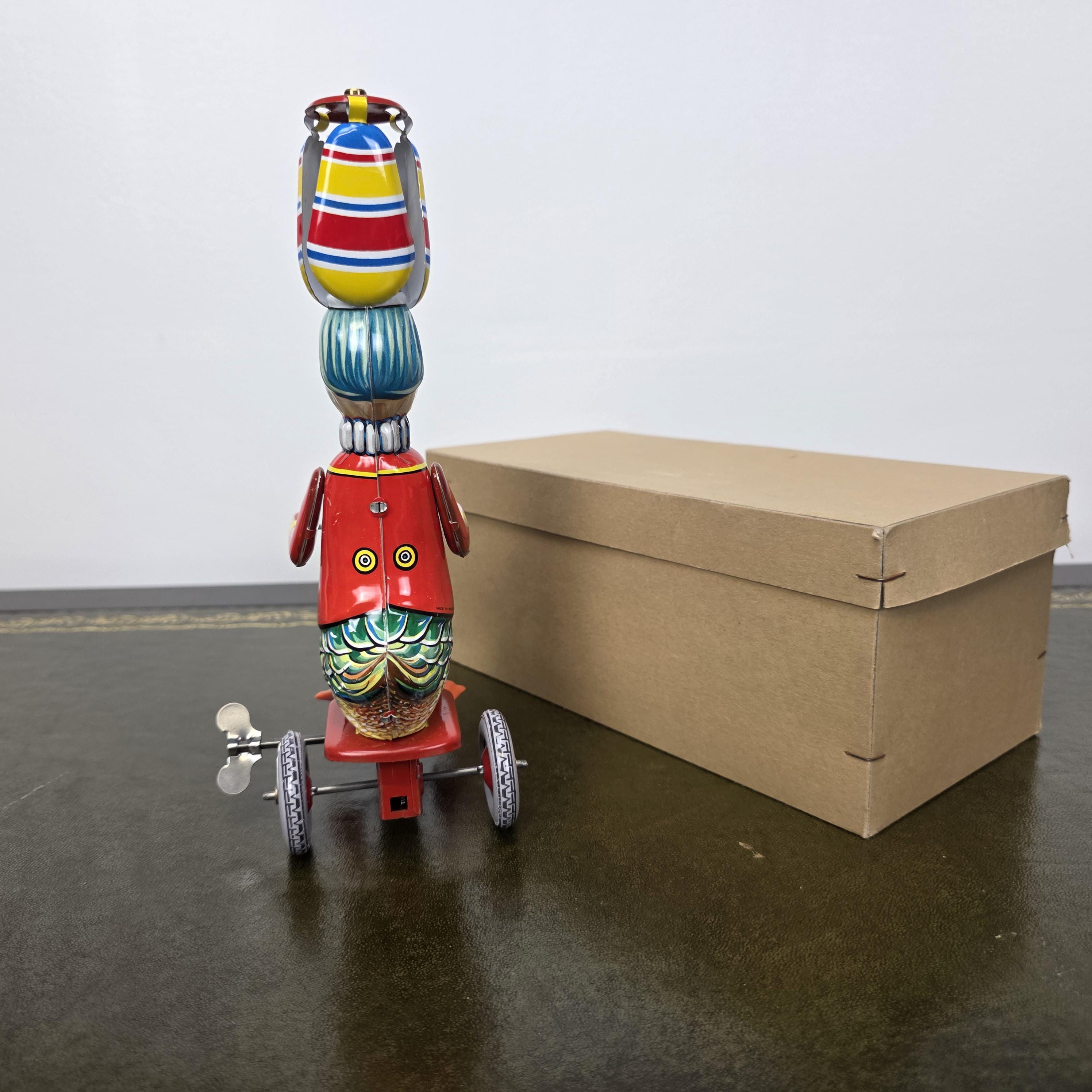 Vintage Wind Up Duck on Tricycle Tin Toy | Made in Western Germany | Boxed Working