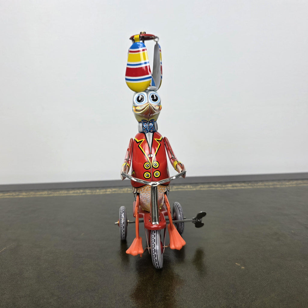 Vintage Wind Up Duck on Tricycle Tin Toy | Made in Western Germany | Boxed Working