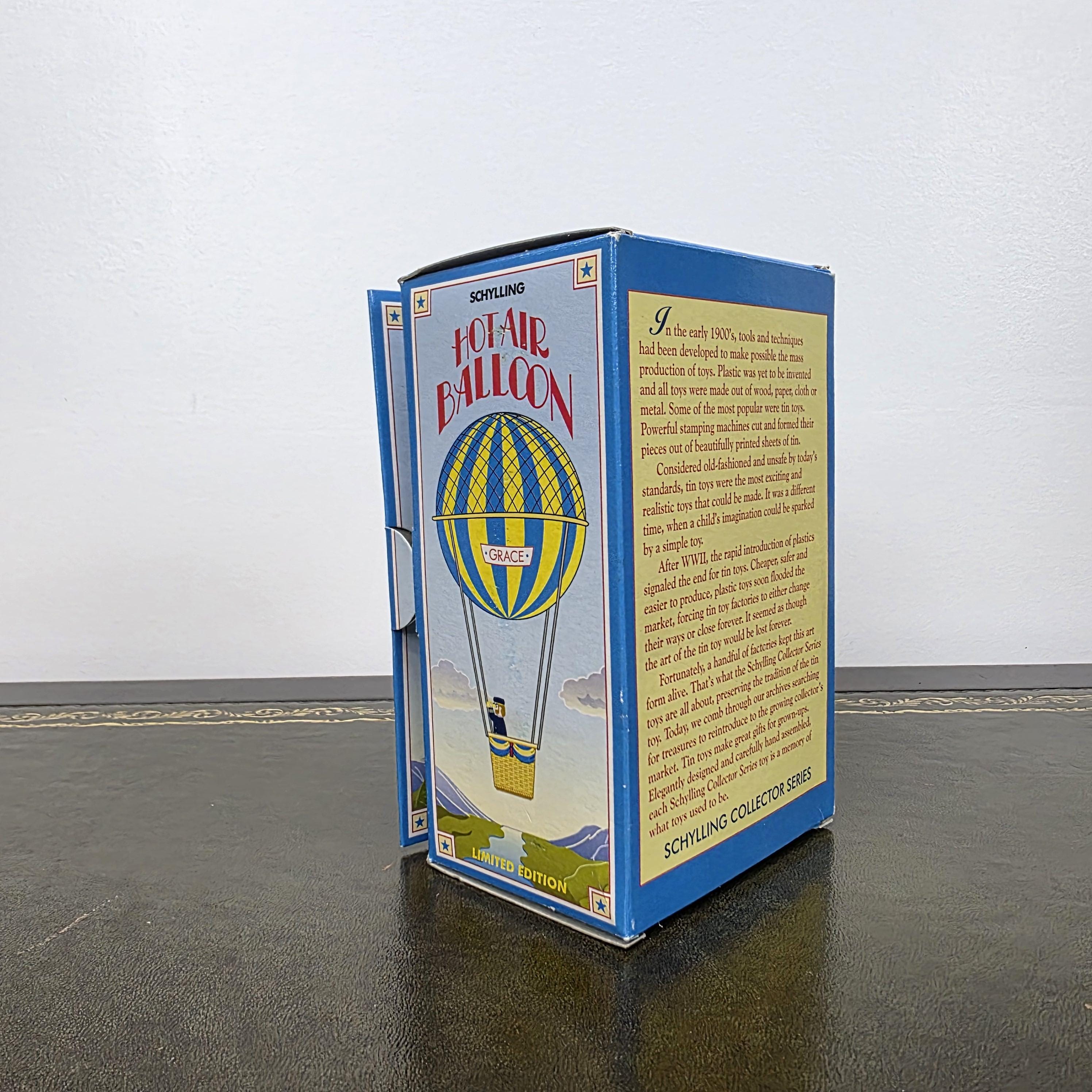 Vintage Schylling Hot Air Balloon Grace Tin Toy | Collector Series Limited Edition | 2000 Boxed