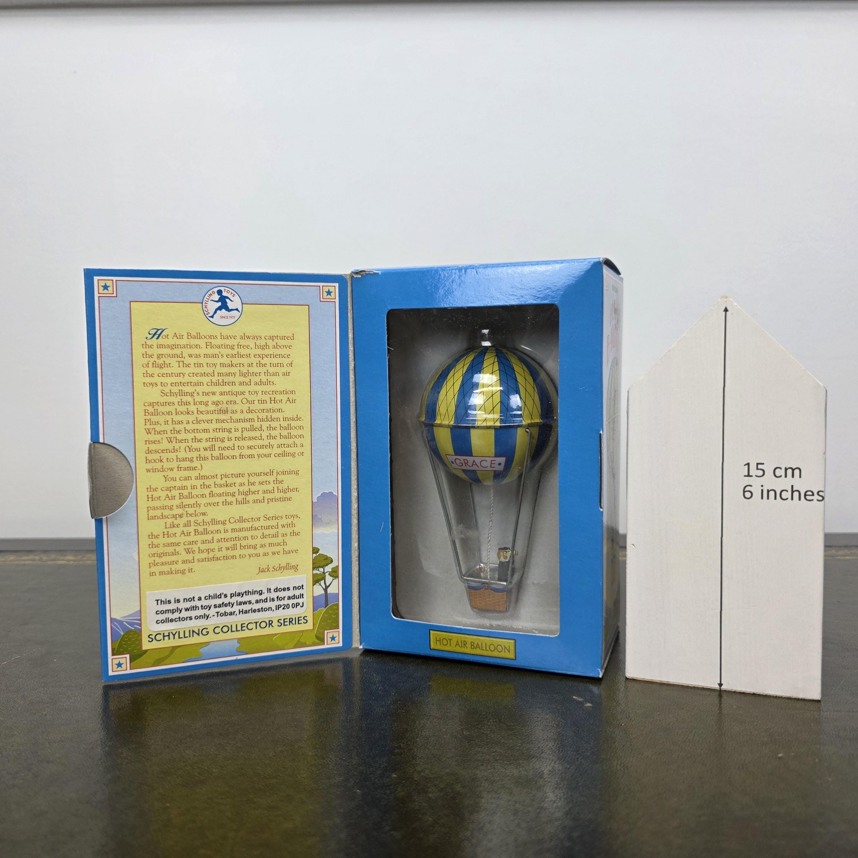 Vintage Schylling Hot Air Balloon Grace Tin Toy | Collector Series Limited Edition | 2000 Boxed