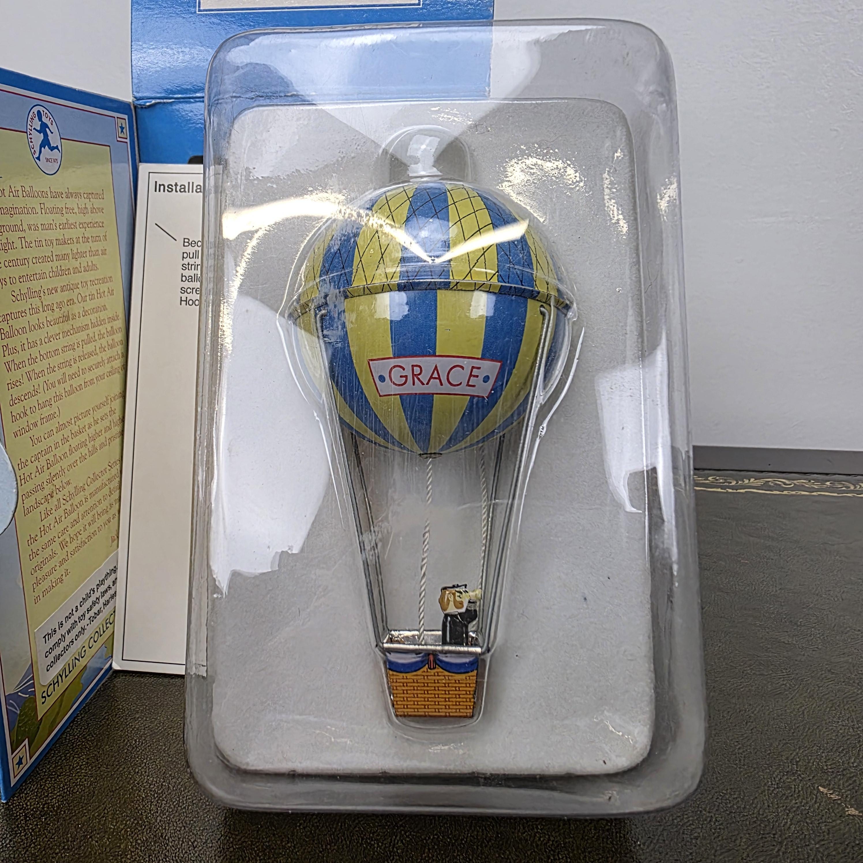 Vintage Schylling Hot Air Balloon Grace Tin Toy | Collector Series Limited Edition | 2000 Boxed