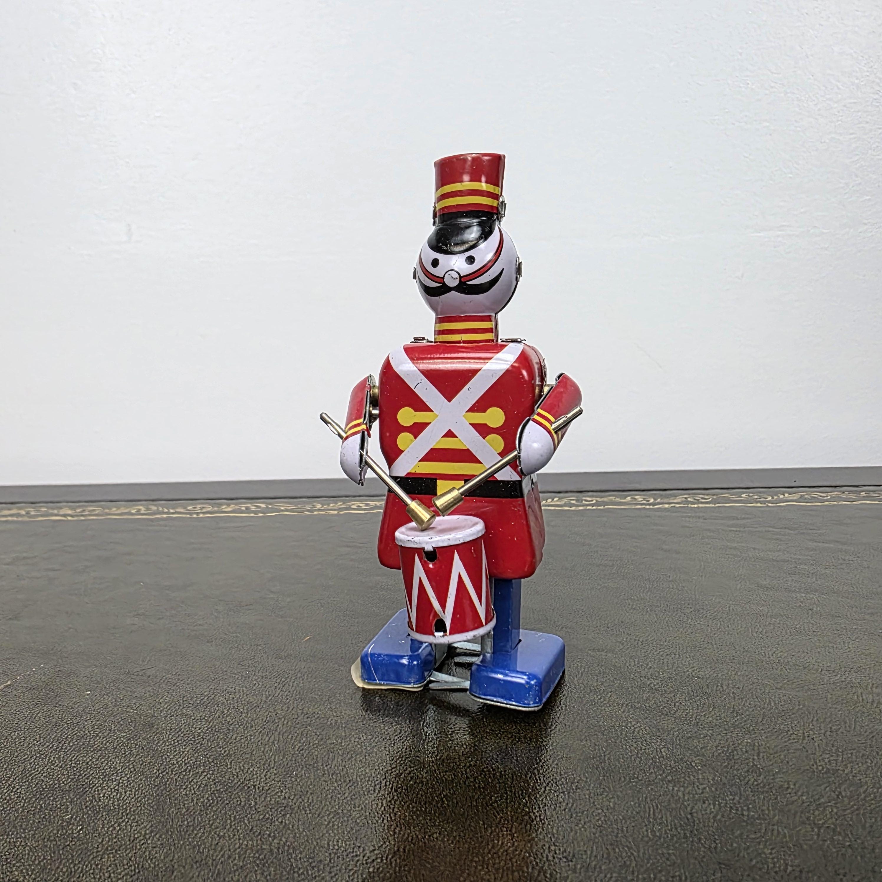 MS 250 Wind Up Robot Drummer Tin Toy | Collectable Mechanical Figure | Boxed Vintage Decor
