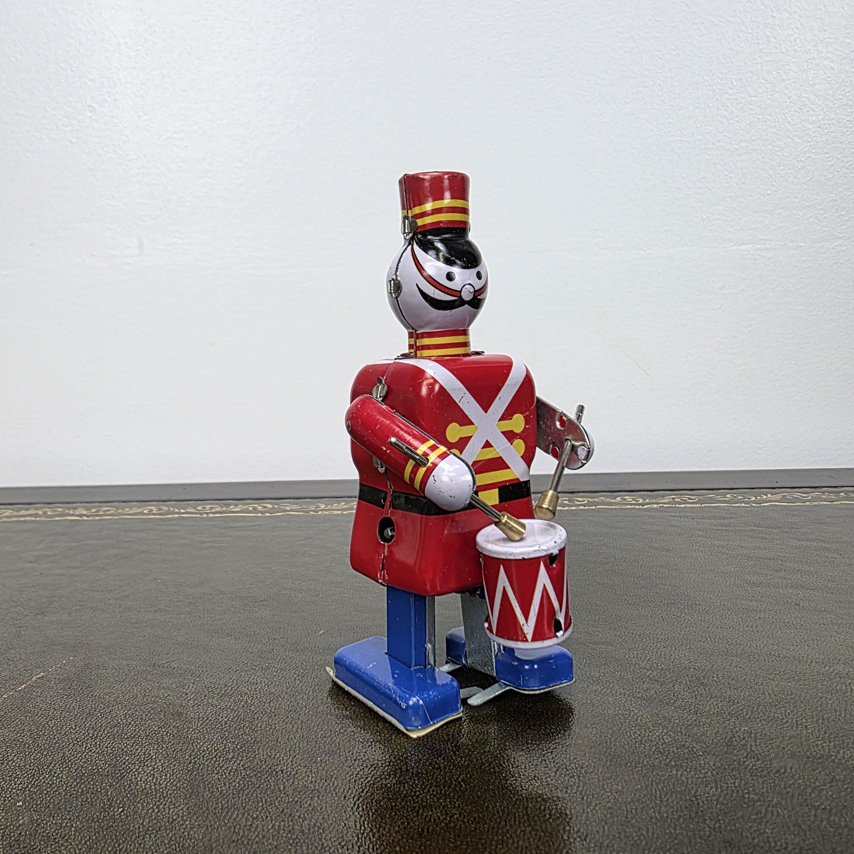 MS 250 Wind Up Robot Drummer Tin Toy | Collectable Mechanical Figure | Boxed Vintage Decor