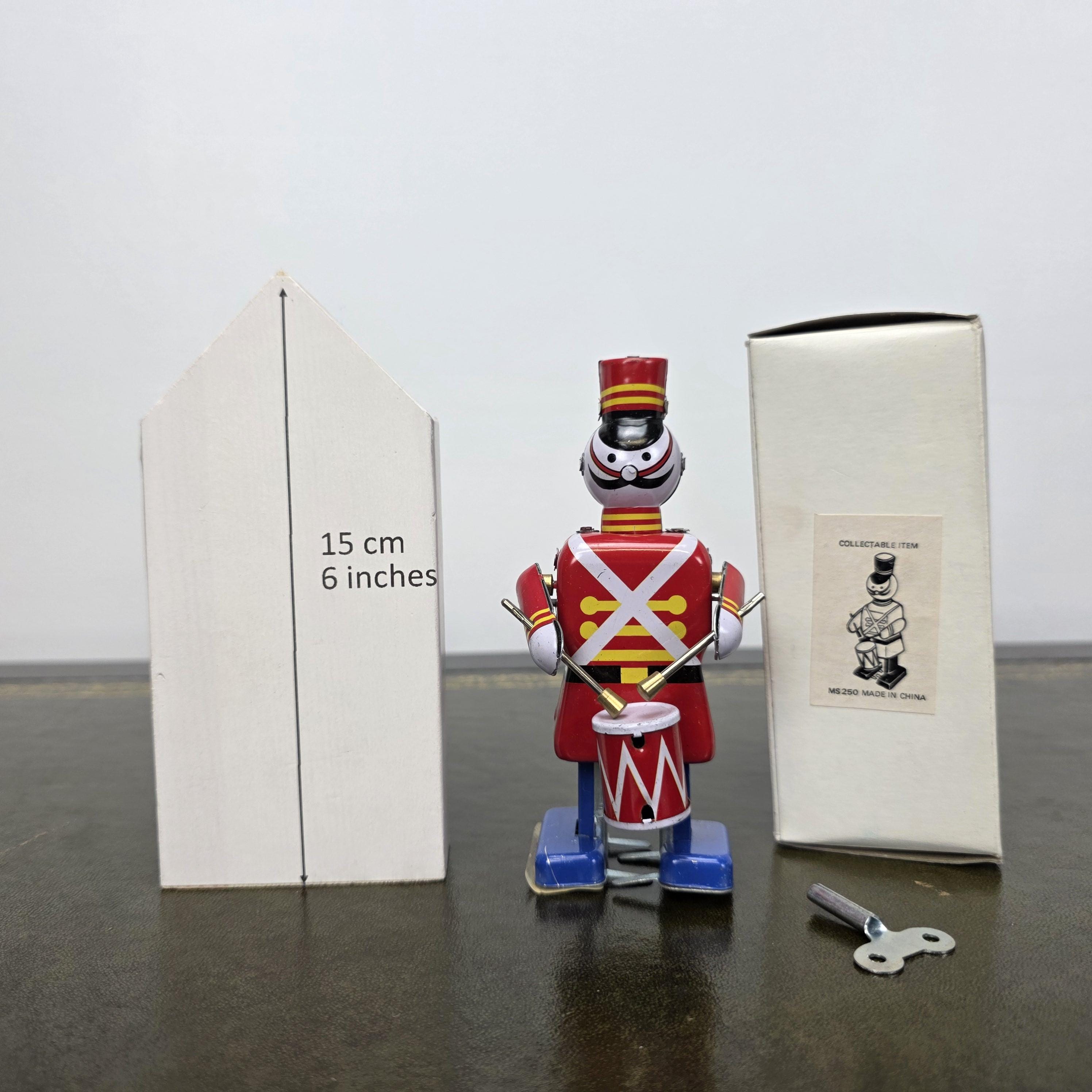 MS 250 Wind Up Robot Drummer Tin Toy | Collectable Mechanical Figure | Boxed Vintage Decor