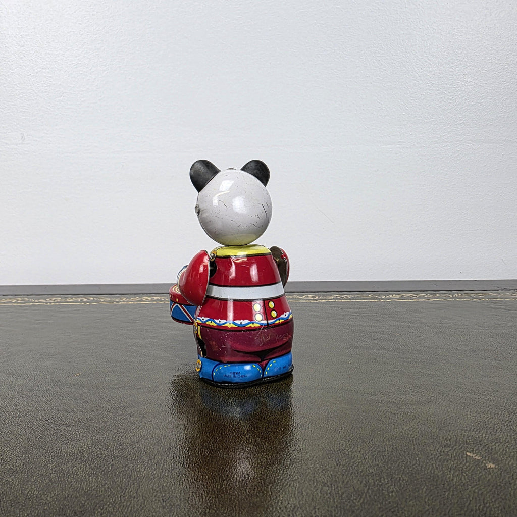 Vintage Panda Drummer Wind Up Tin Toy | Boxed Clockwork Collectable | Clockwork Drumming Action