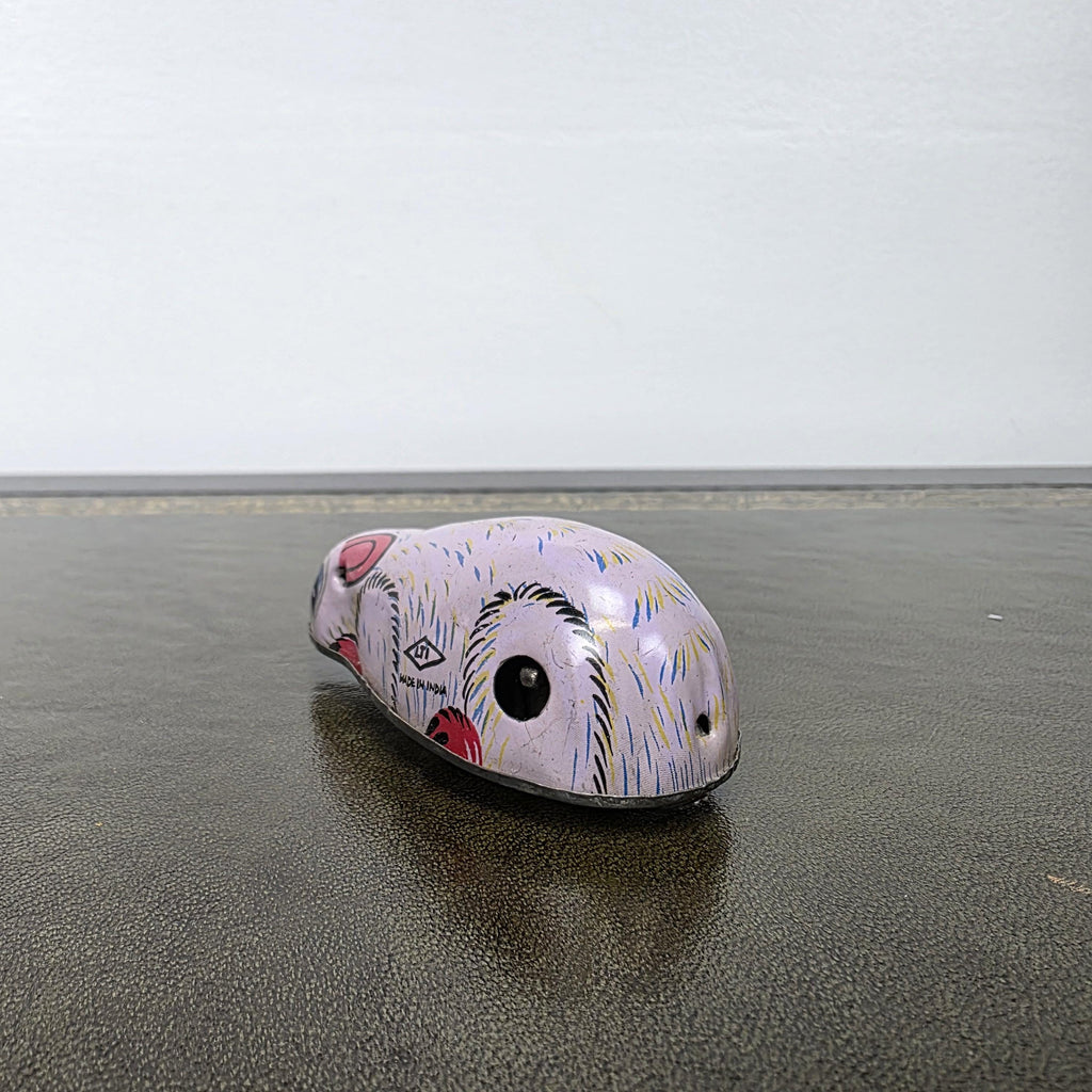 Vintage Wind Up Mouse Tin Toy | Made in India Lithographed Metal | Retro Desk Display