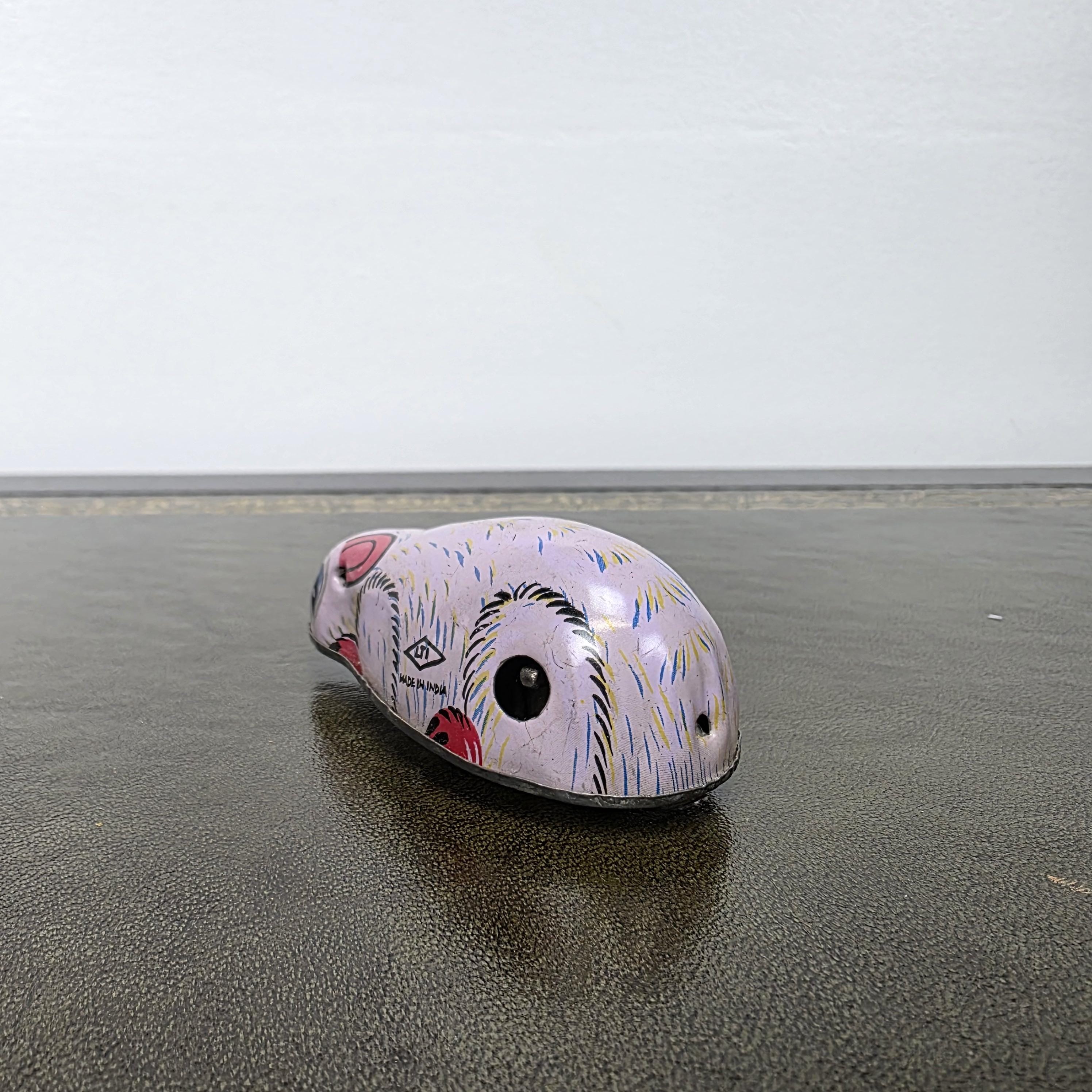 Vintage Wind Up Mouse Tin Toy | Made in India Lithographed Metal | Retro Desk Display