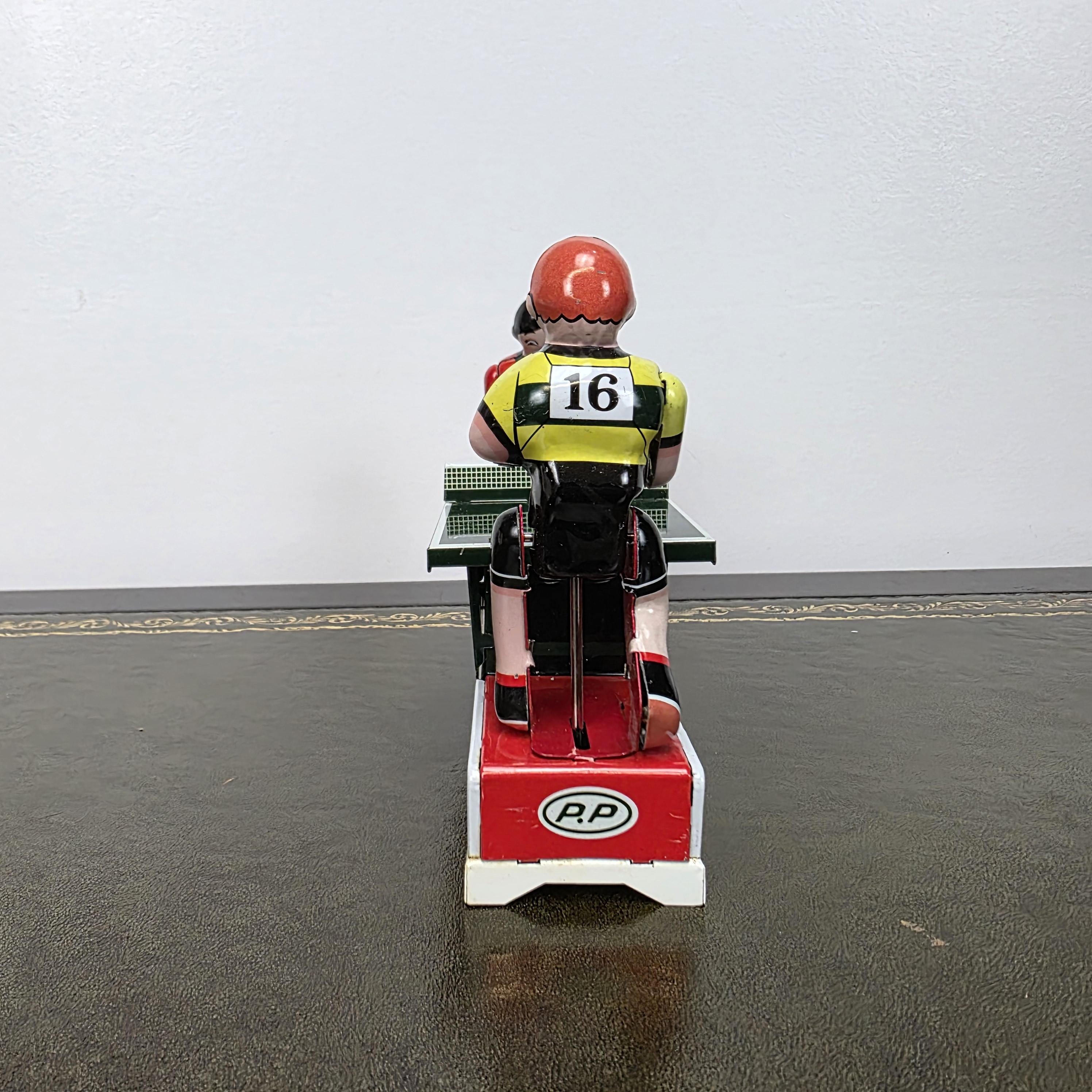 Wind Up Table Tennis Tin Toy MS358 | Playing Ping Pong Mechanical | BoxedCave Display Piece