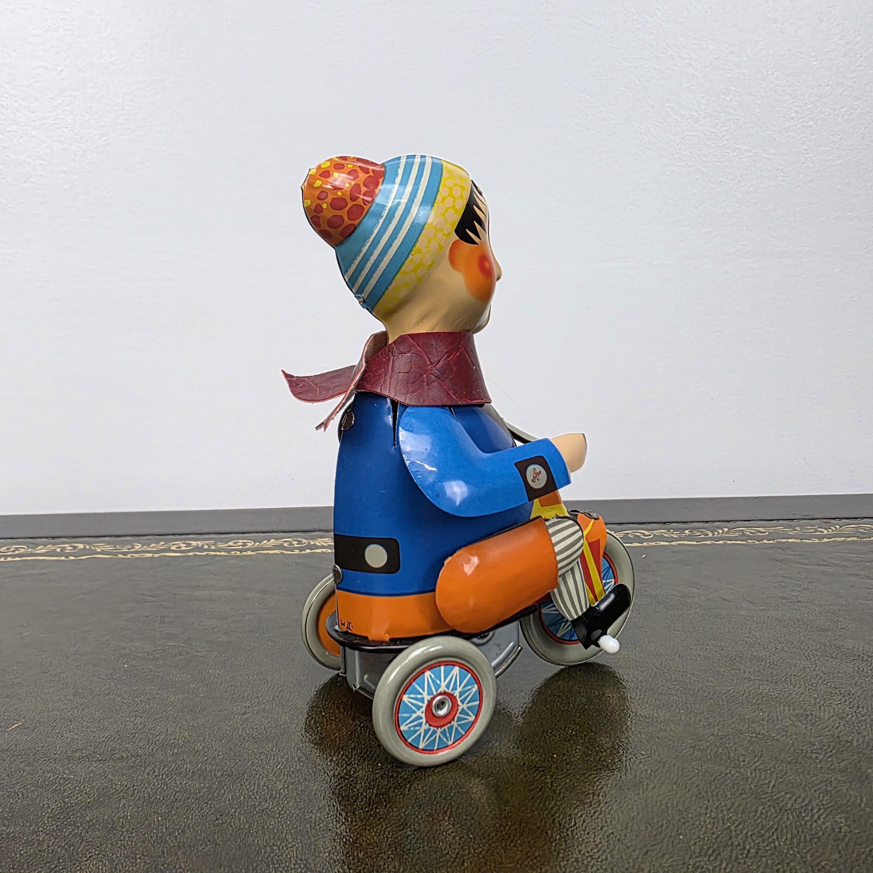 Kovap Retro Boy on a Tricycle Wind Up Tin Toy | Boxed Clockwork Model Czech Collectors