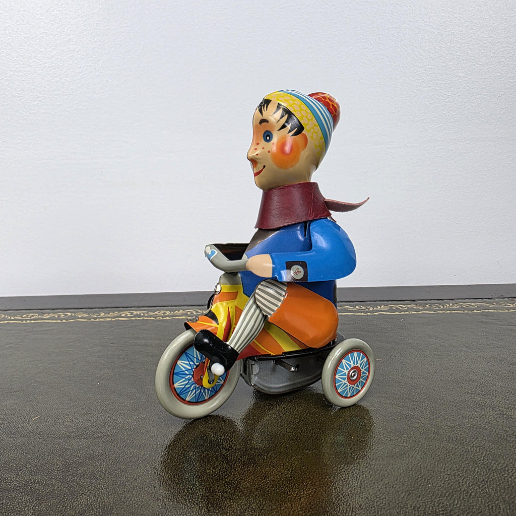 Kovap Retro Boy on a Tricycle Wind Up Tin Toy | Boxed Clockwork Model Czech Collectors