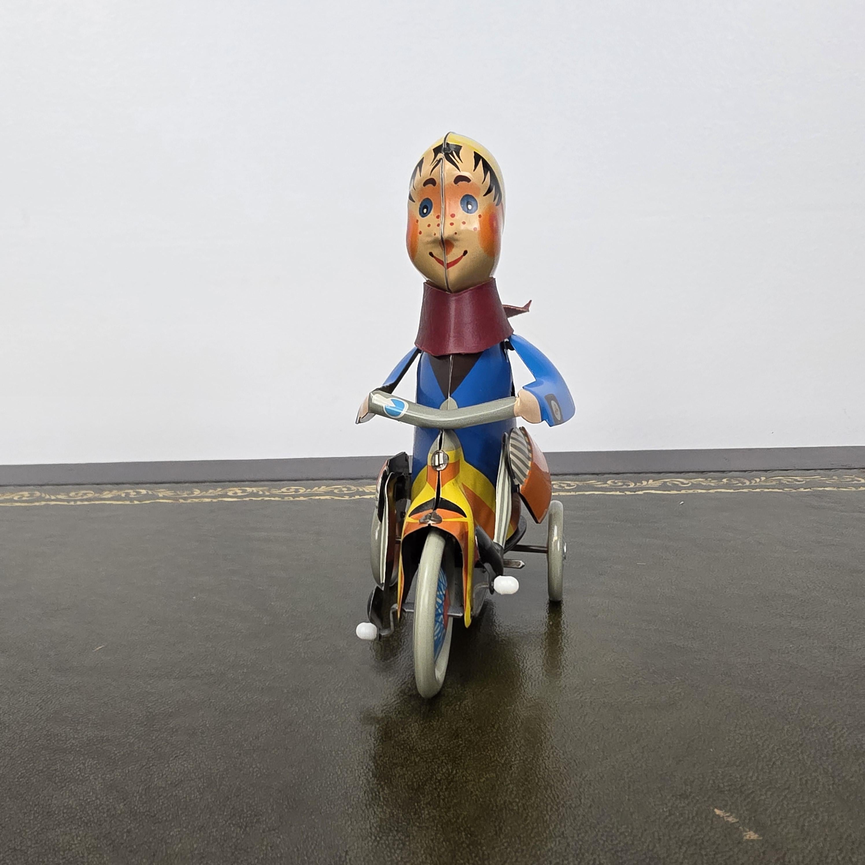 Kovap Retro Boy on a Tricycle Wind Up Tin Toy | Boxed Clockwork Model Czech Collectors
