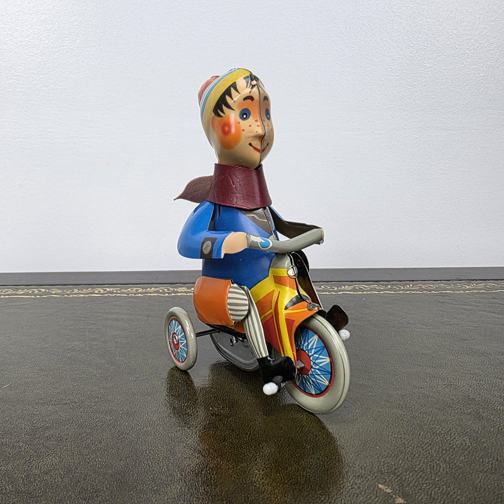 Kovap Retro Boy on a Tricycle Wind Up Tin Toy | Boxed Clockwork Model Czech Collectors