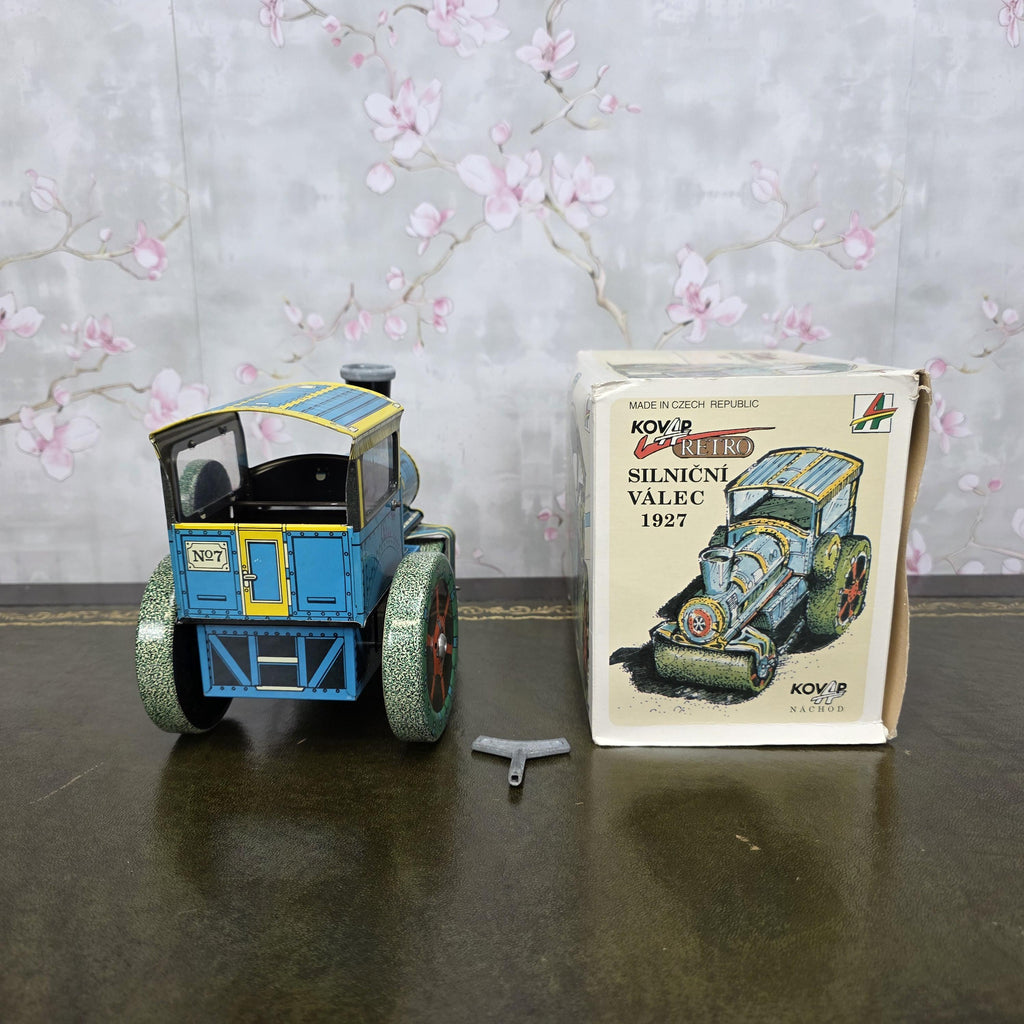 Vintage Tin Wind Up Road Roller Toy | KOVAP Retro 1927 | Made in Czech Republic