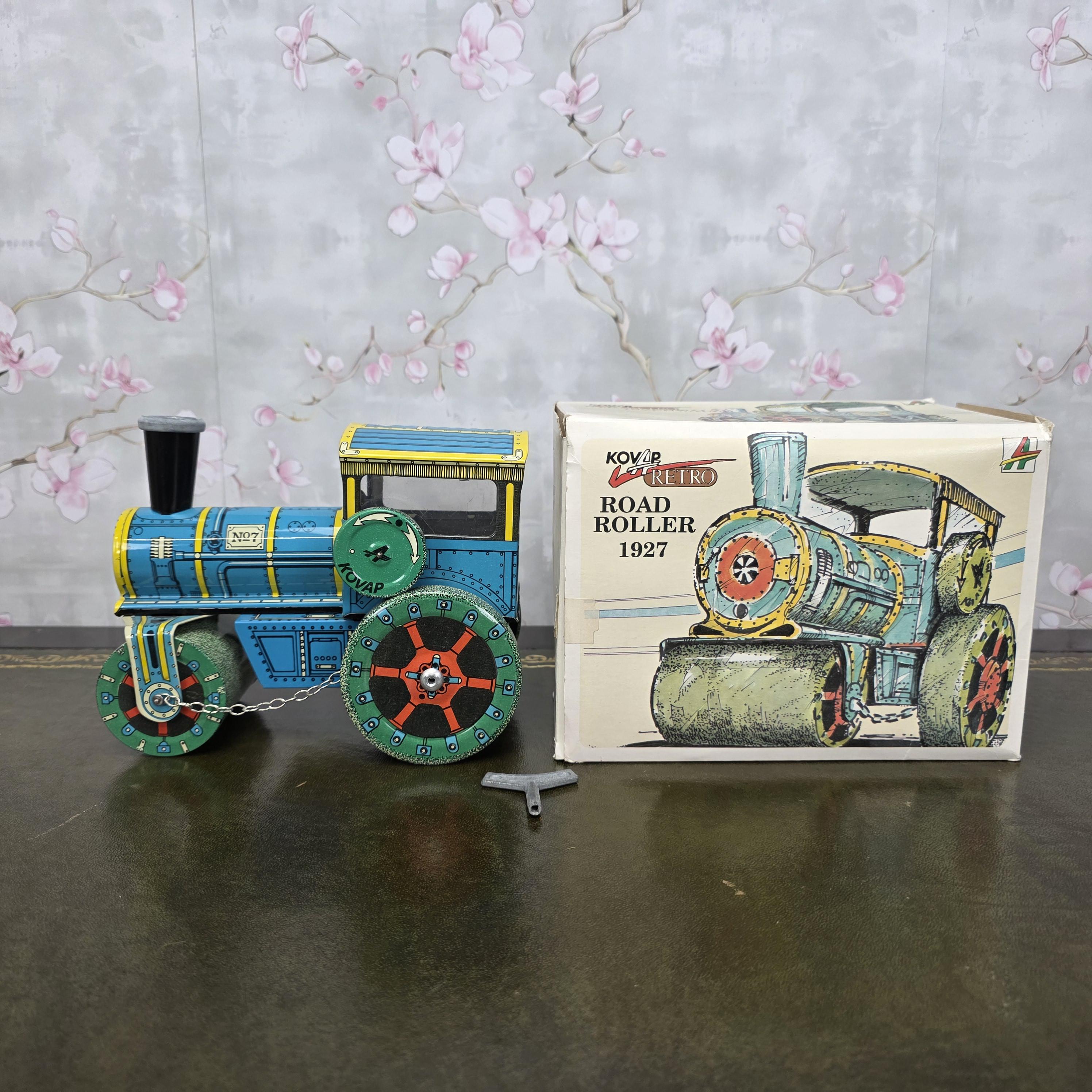Vintage Tin Wind Up Road Roller Toy | KOVAP Retro 1927 | Made in Czech Republic