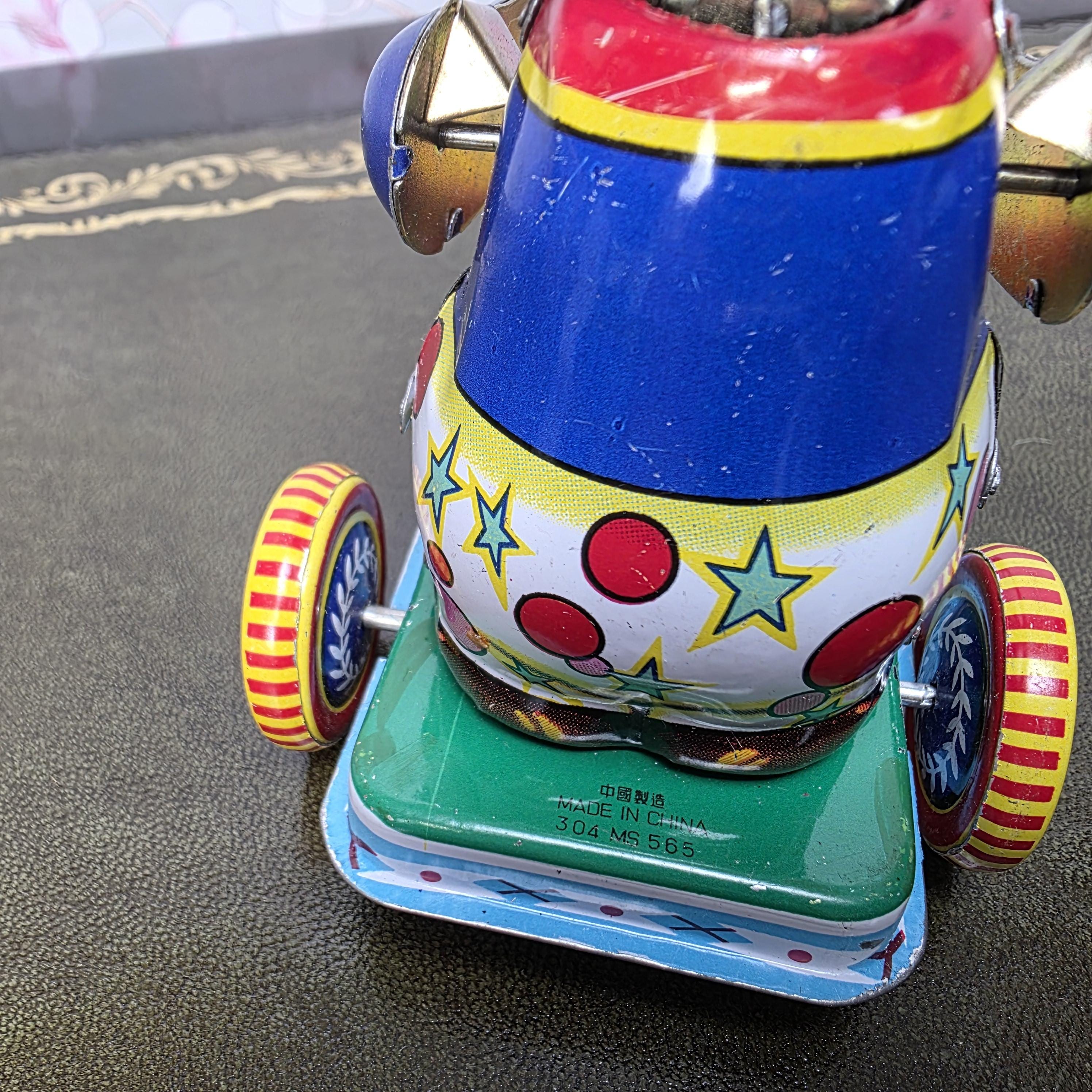 Vintage Tin Wind Up Panda Drummer MS565 Mechanical Toy With Original Box 1960s Collectible