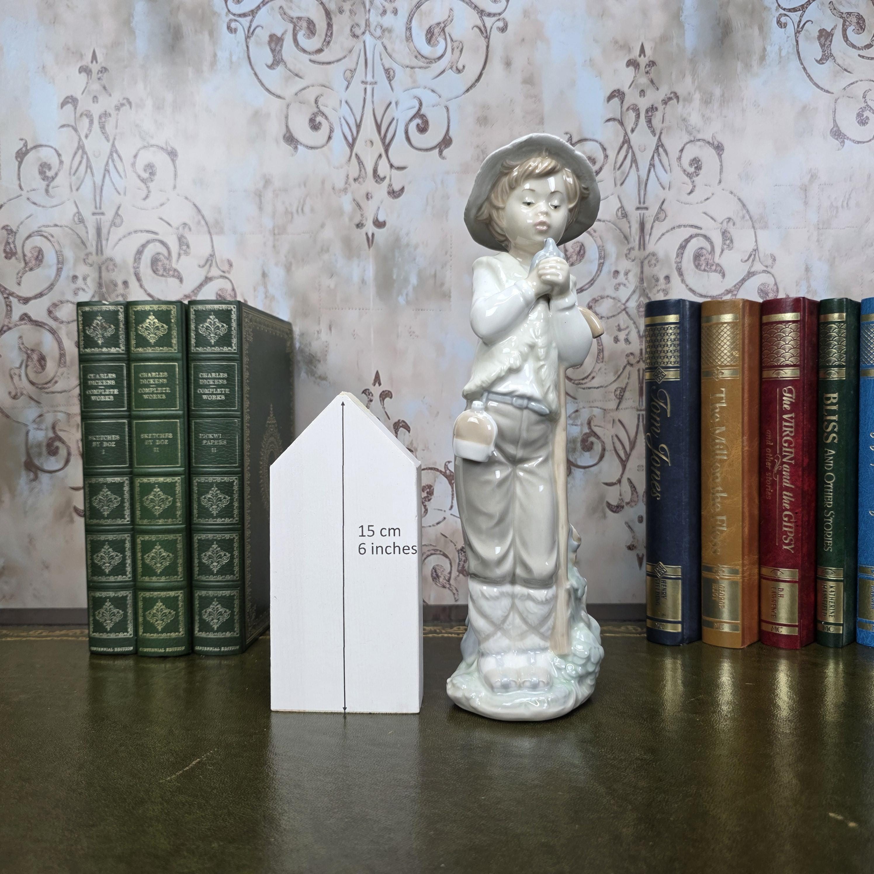 Nao by Lladro Boy with Bird Figurine | Hand Made Spain Porcelain | Vintage 1980s Statue