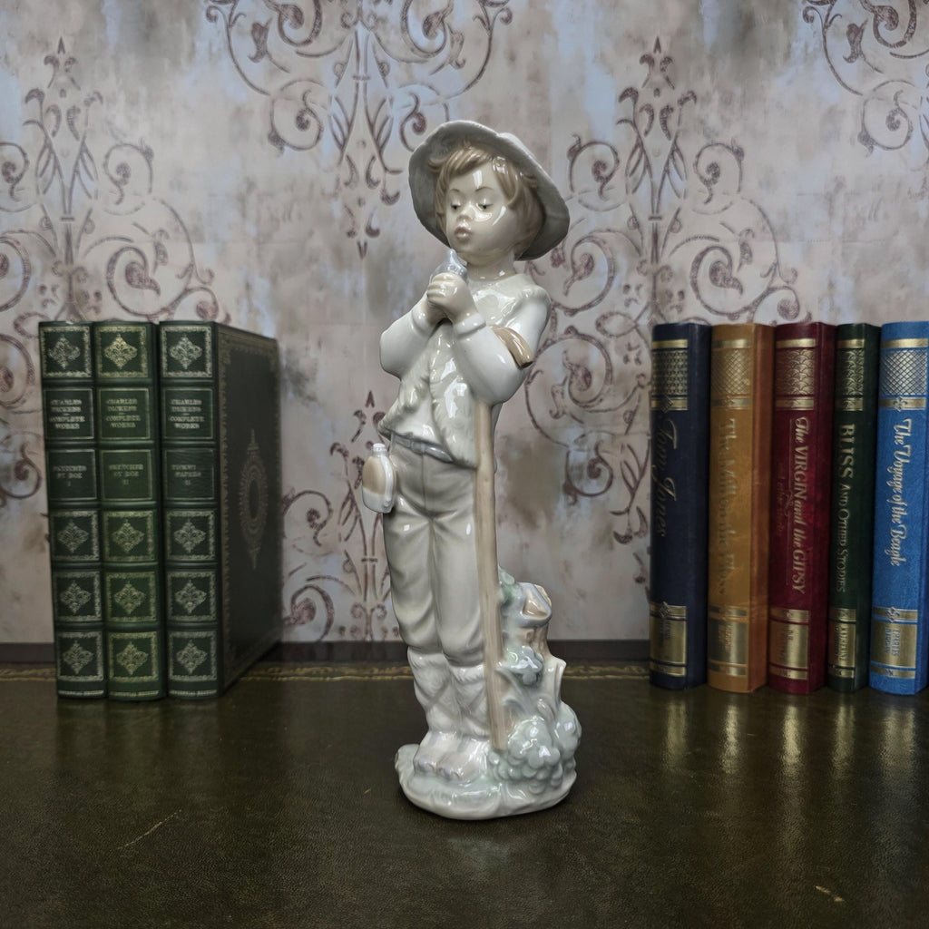 Nao by Lladro Boy with Bird Figurine | Hand Made Spain Porcelain | Vintage 1980s Statue