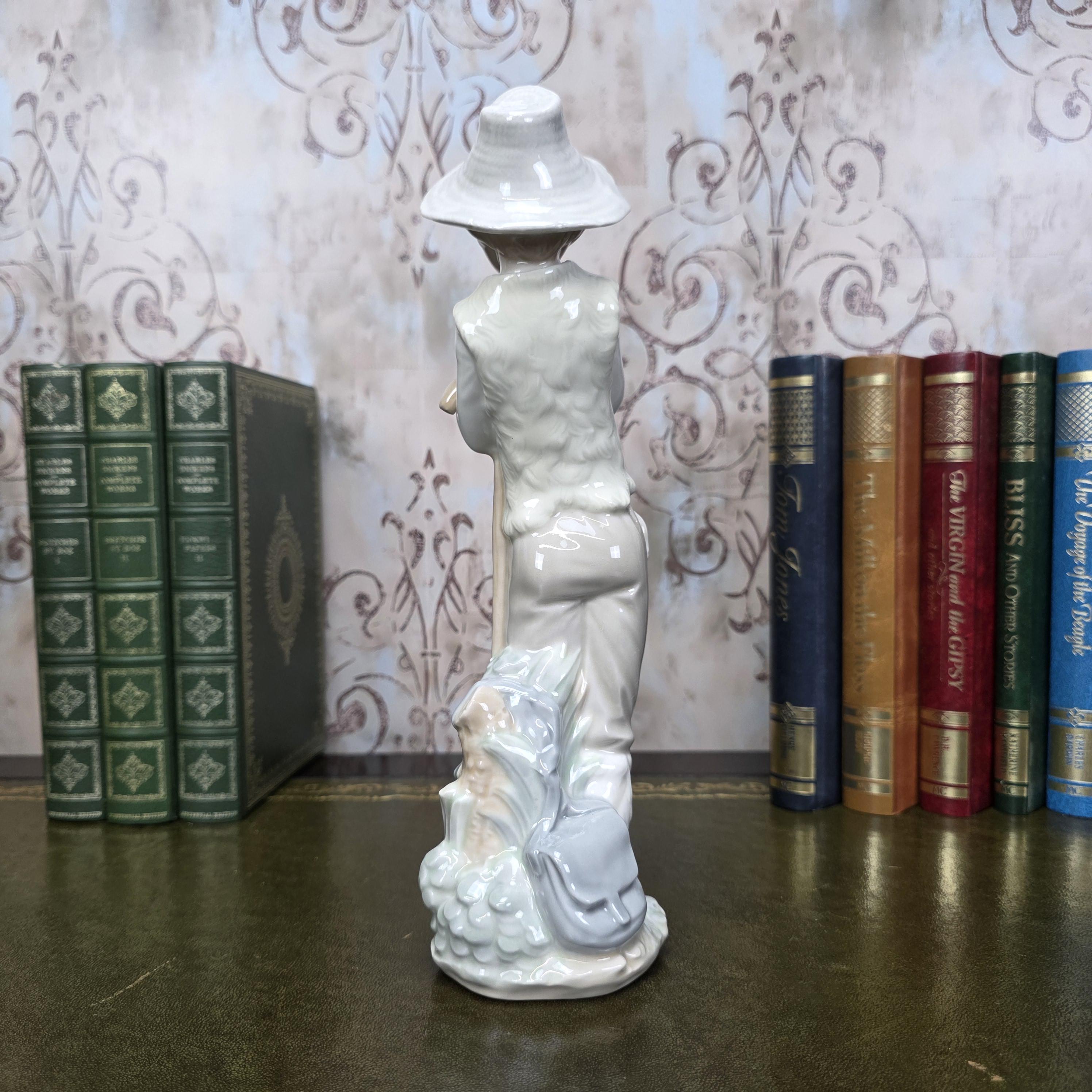 Nao by Lladro Boy with Bird Figurine | Hand Made Spain Porcelain | Vintage 1980s Statue
