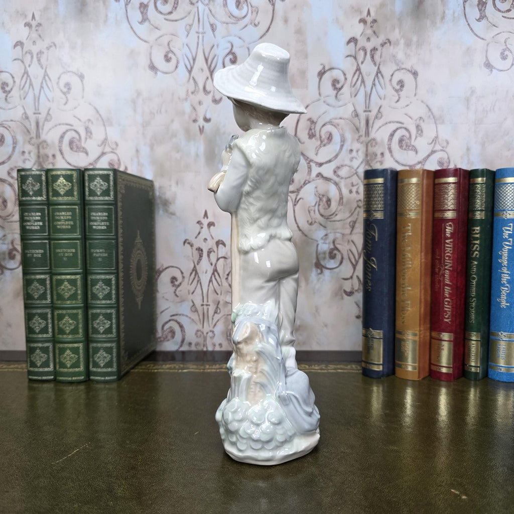 Nao by Lladro Boy with Bird Figurine | Hand Made Spain Porcelain | Vintage 1980s Statue