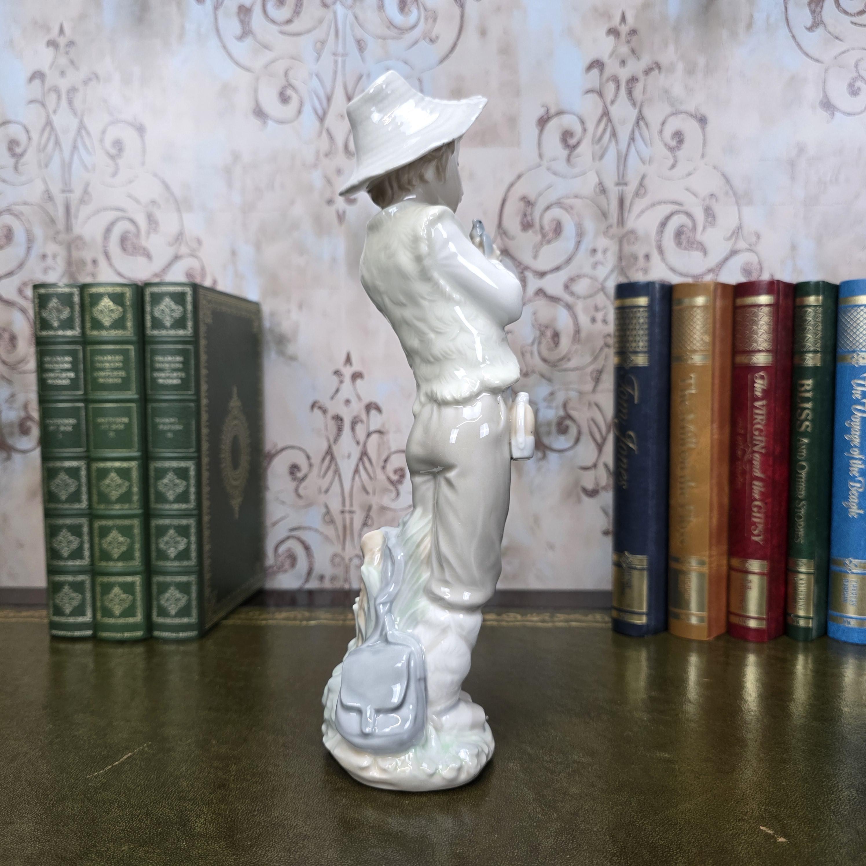 Nao by Lladro Boy with Bird Figurine | Hand Made Spain Porcelain | Vintage 1980s Statue