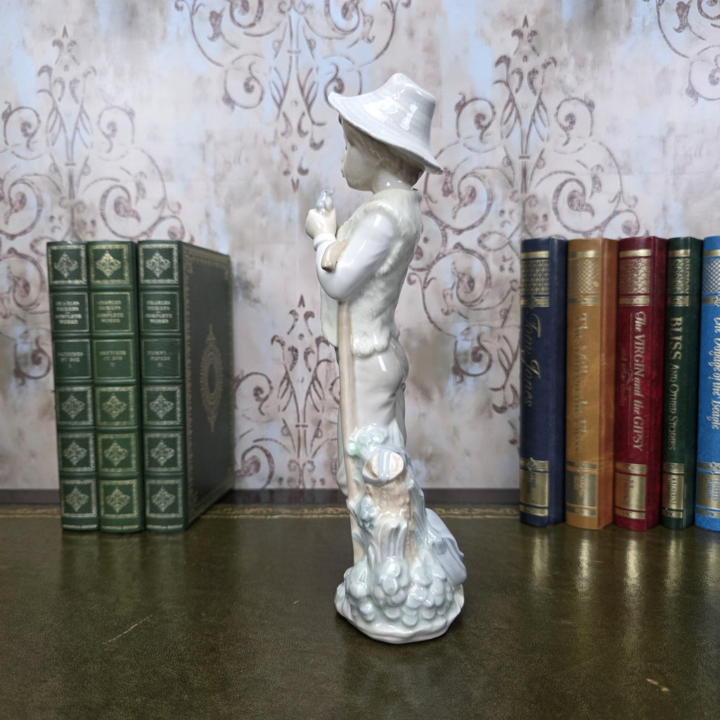 Nao by Lladro Boy with Bird Figurine | Hand Made Spain Porcelain | Vintage 1980s Statue