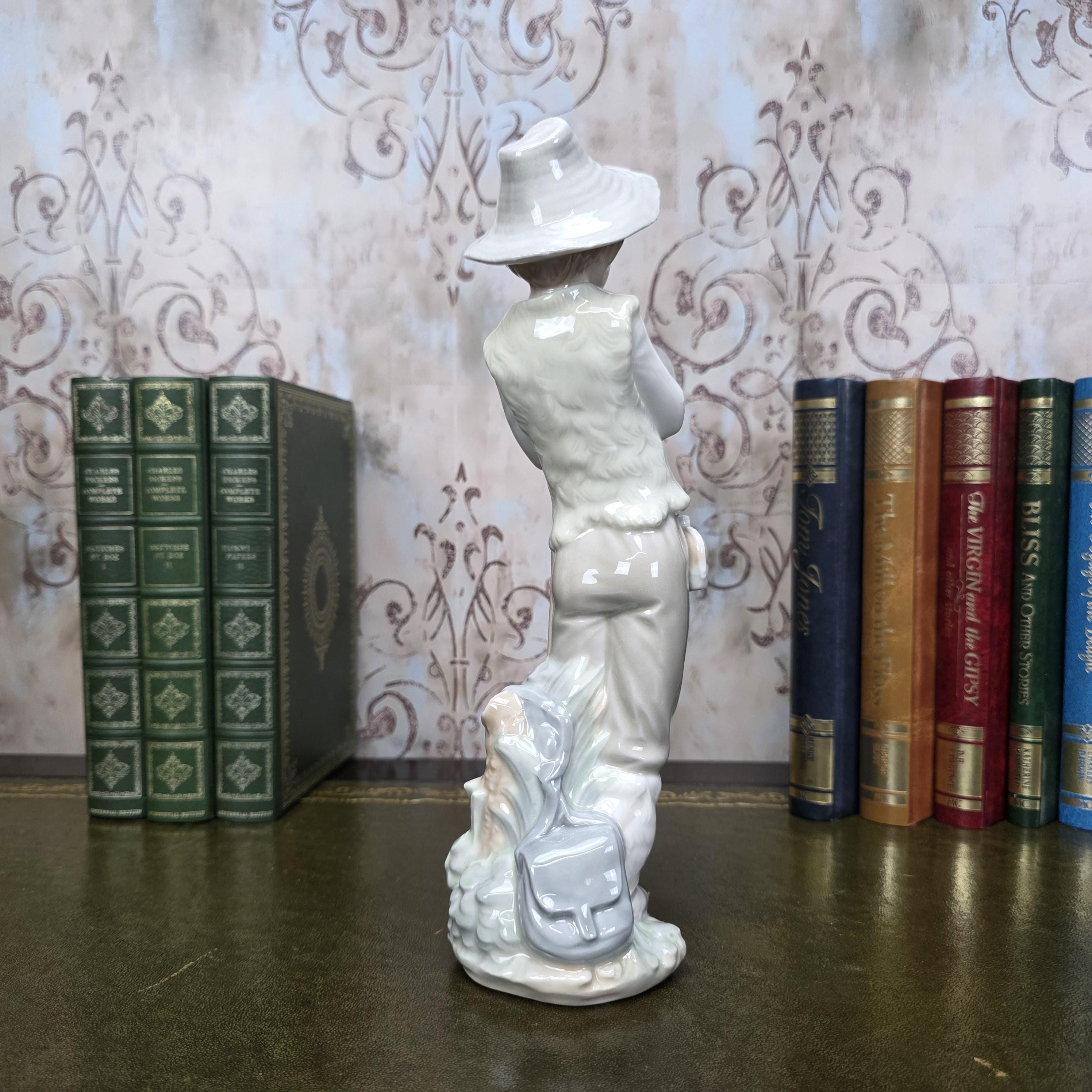 Nao by Lladro Boy with Bird Figurine | Hand Made Spain Porcelain | Vintage 1980s Statue