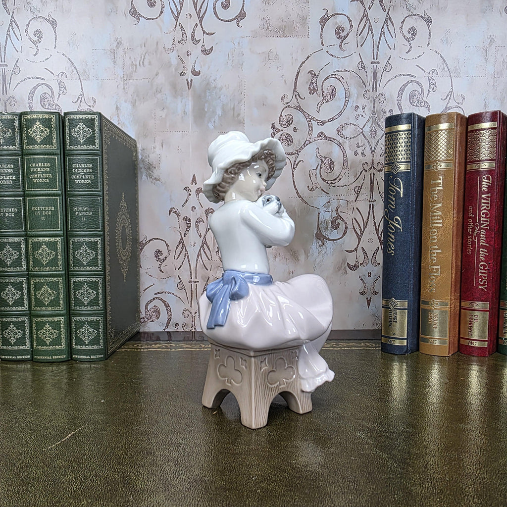 Nao by Lladro Girl with Puppy Figurine | Hand Made Spain Porcelain Vintage 1980s Collectible