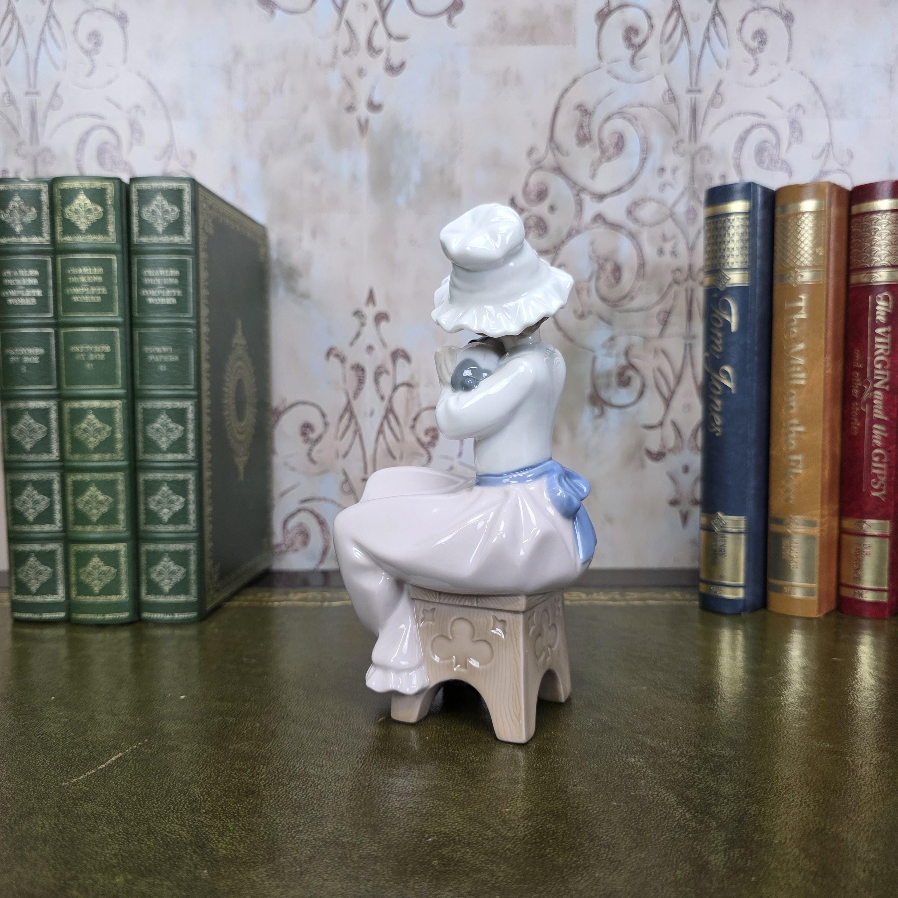 Nao by Lladro Girl with Puppy Figurine | Hand Made Spain Porcelain Vintage 1980s Collectible