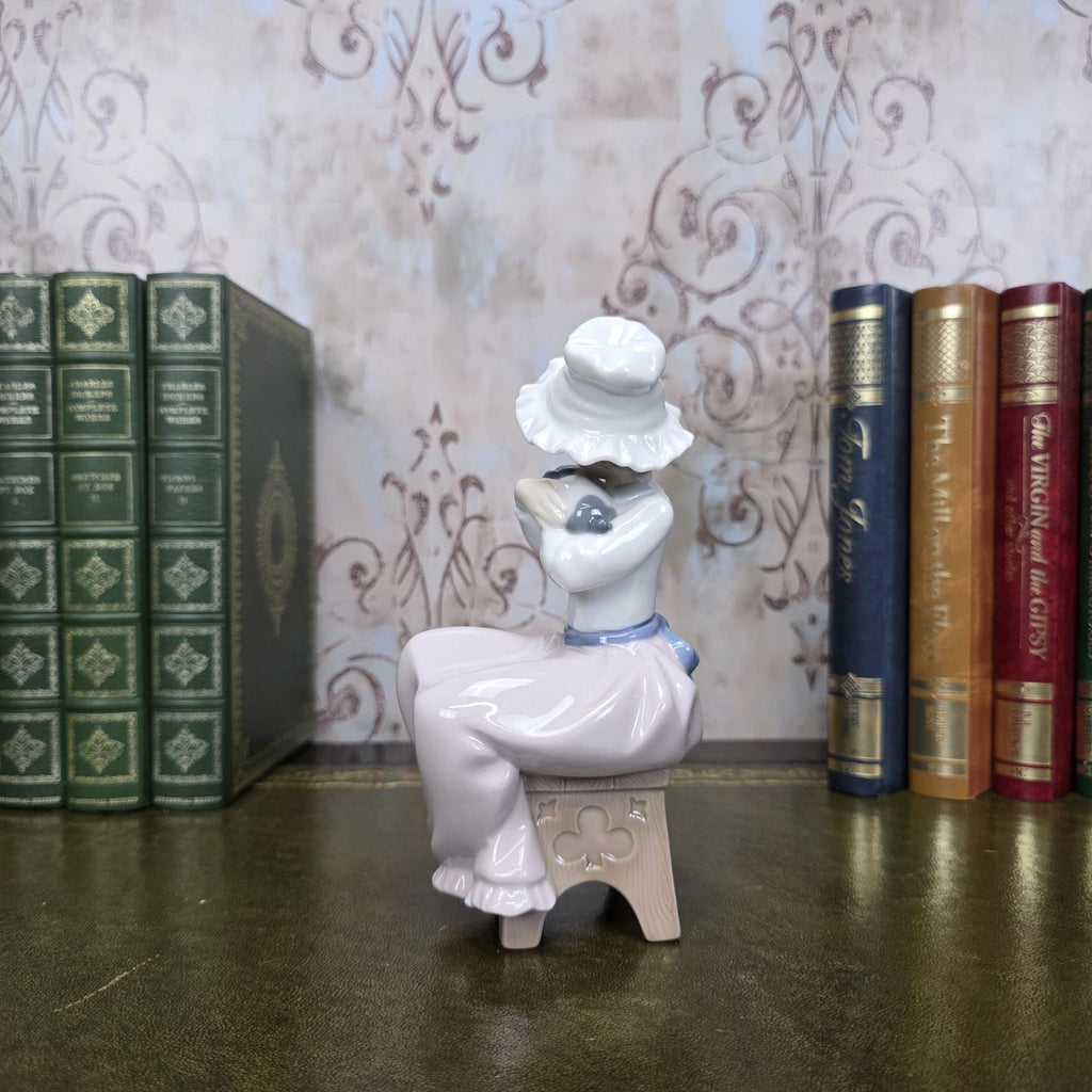 Nao by Lladro Girl with Puppy Figurine | Hand Made Spain Porcelain Vintage 1980s Collectible