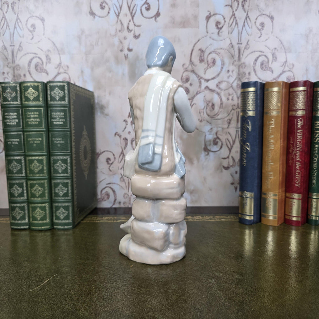 Casades Flute Playing Boy Figurine | Spanish Porcelain Vintage 1970s Collectible Statue Spanish Art